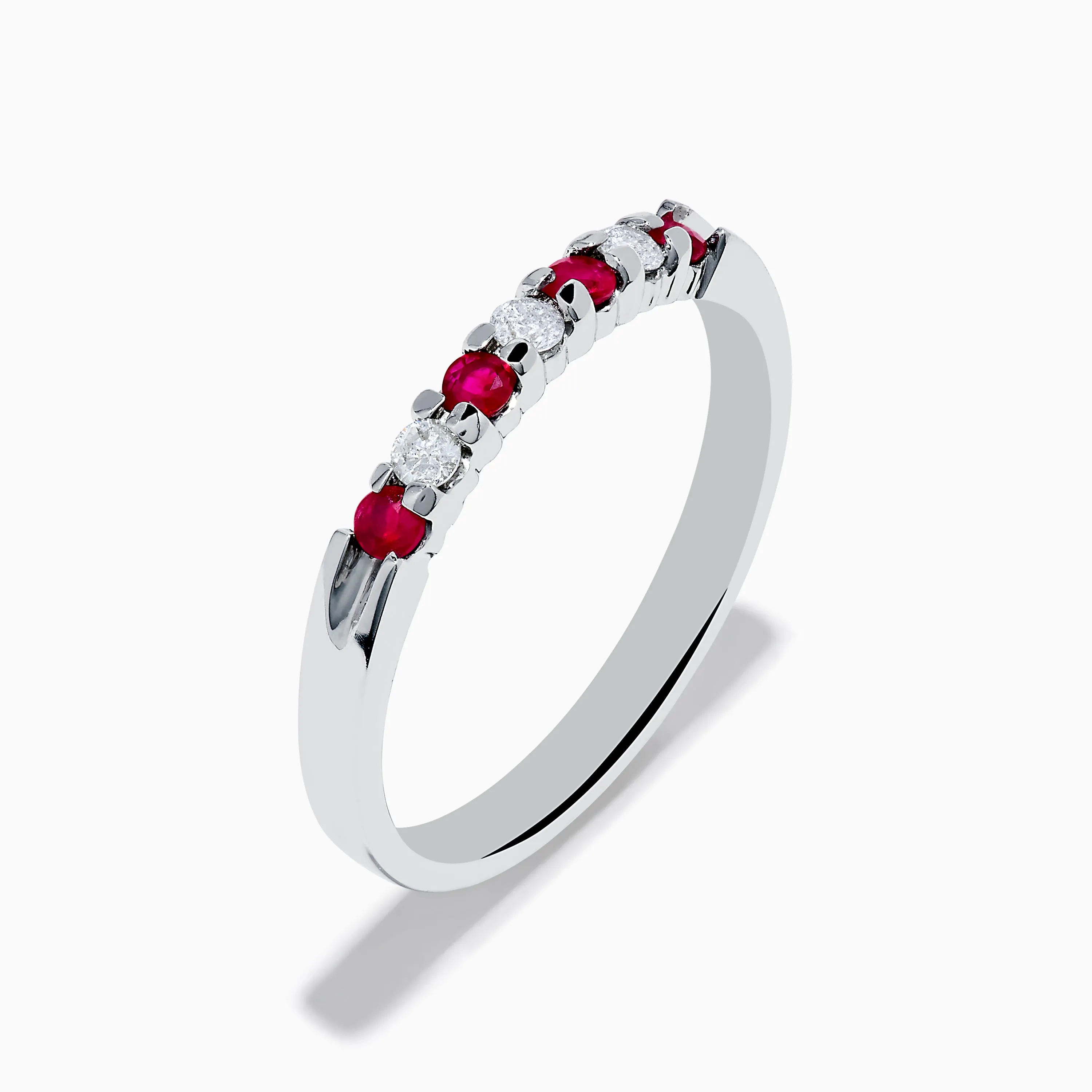 14K White Gold 7-Stone Ruby & Diamond Band, 0.25 TCW sold by Effy product image thumbnail 4