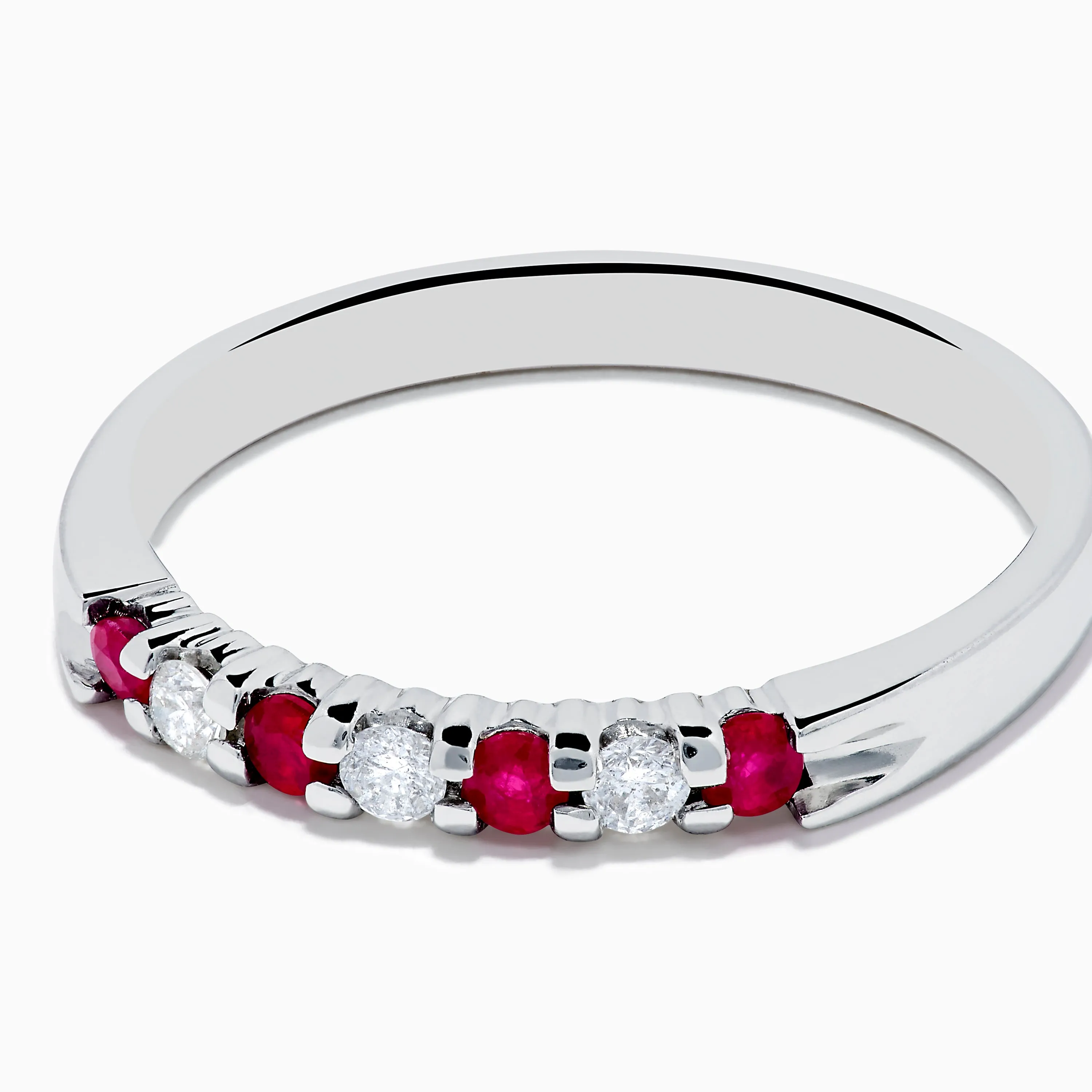 14K White Gold 7-Stone Ruby & Diamond Band, 0.25 TCW sold by Effy product image thumbnail 2