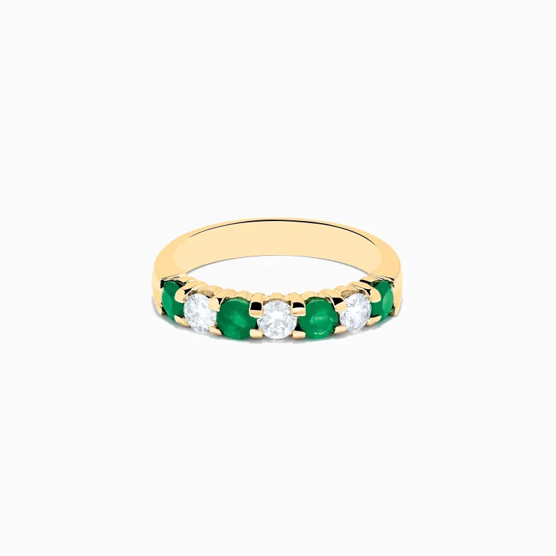 14K Yellow Gold 7-Stone Emerald & Diamond Band, 1.00 TCW sold by Effy