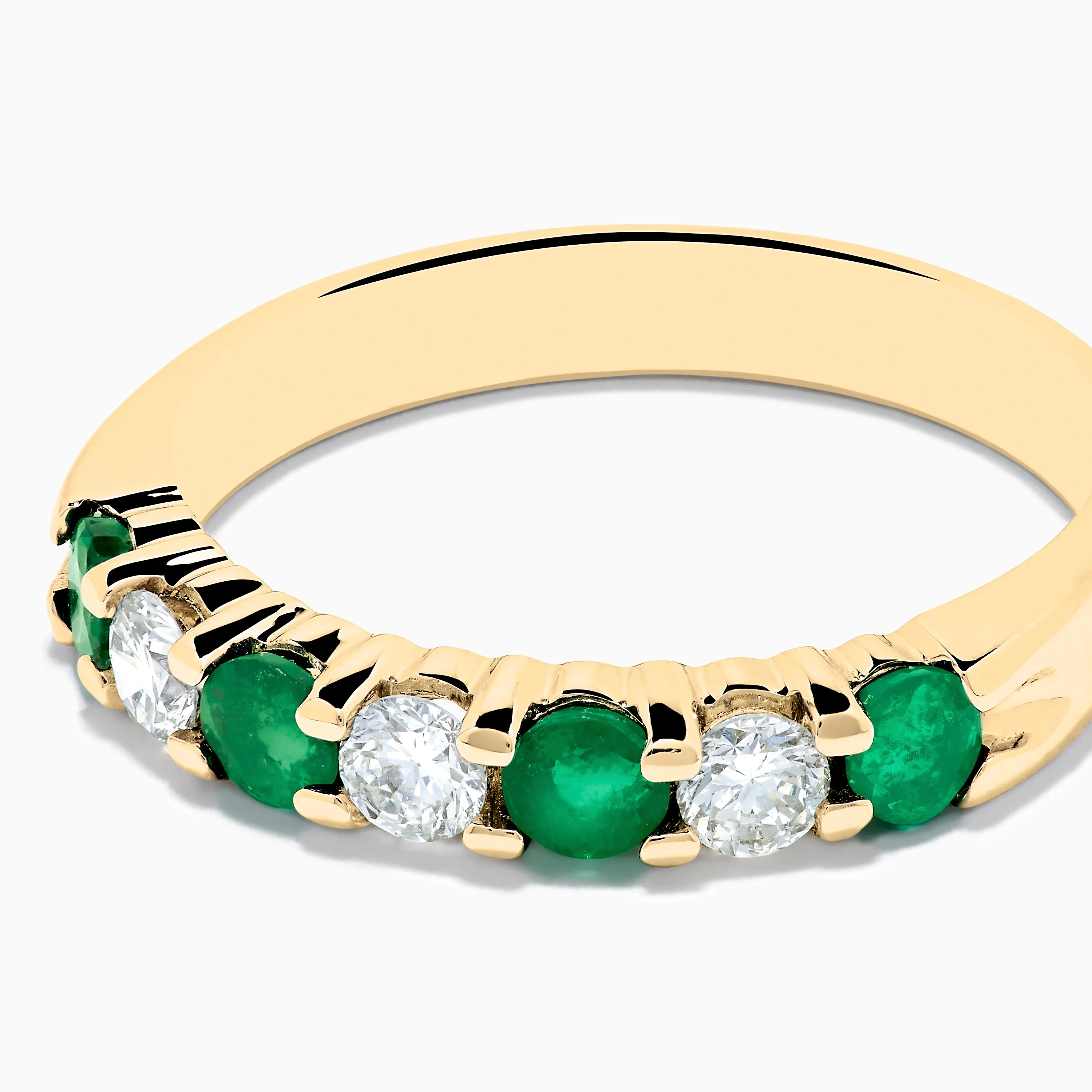 14K Yellow Gold 7-Stone Emerald & Diamond Band, 0.65 TCW sold by Effy product image thumbnail 2