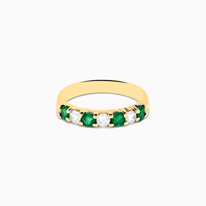 14K Yellow Gold 7-Stone Emerald & Diamond Band, 0.65 TCW sold by Effy