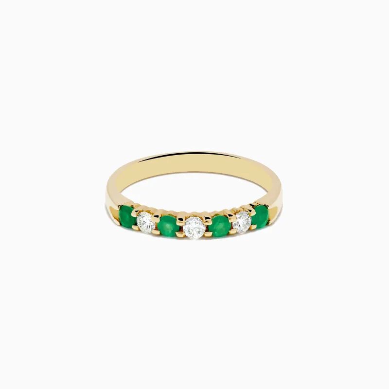 14K Yellow Gold 7-Stone Emerald & Diamond Band, 0.50 TCW sold by Effy