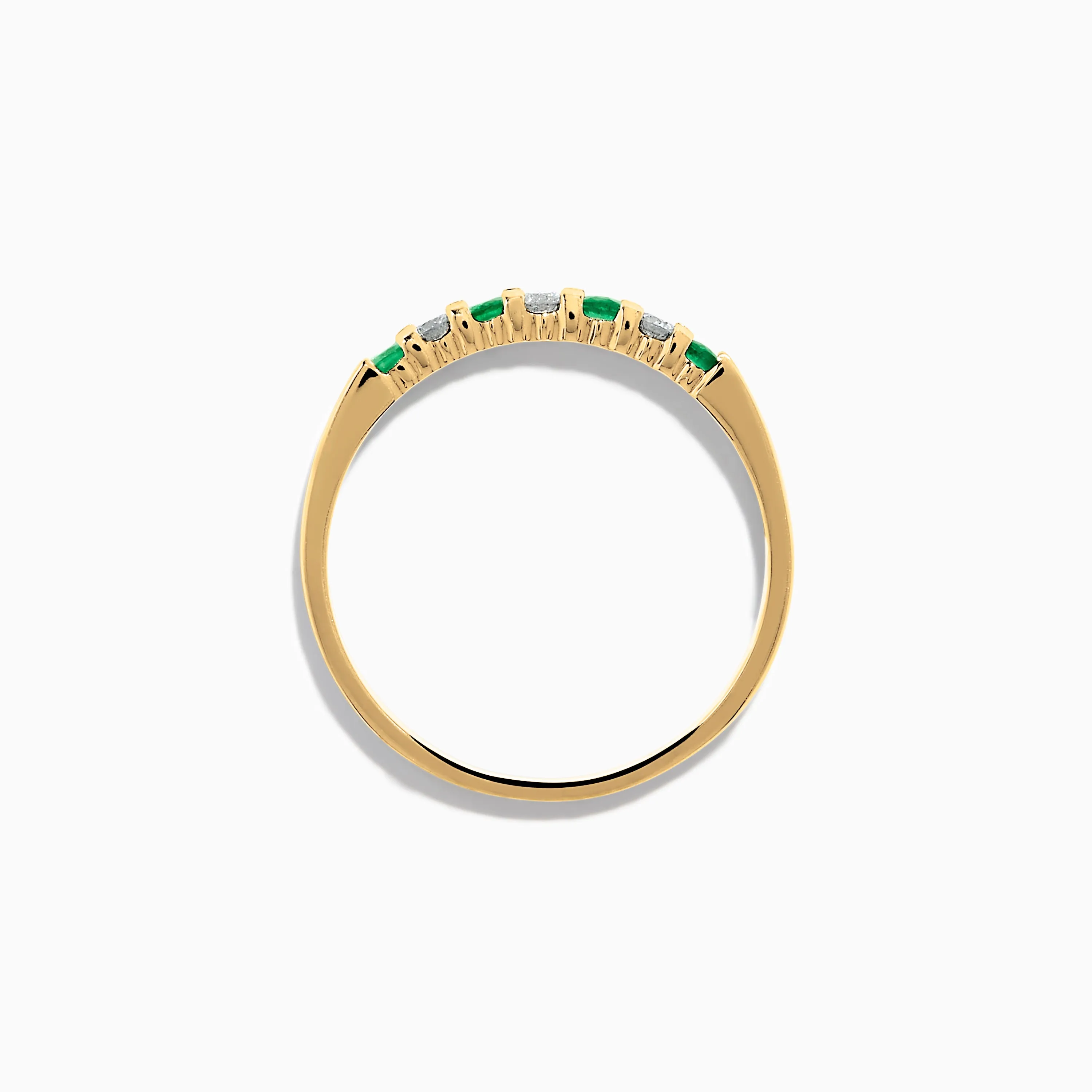 14K Yellow Gold 7-Stone Emerald & Diamond Band, 0.25 TCW sold by Effy product image thumbnail 3