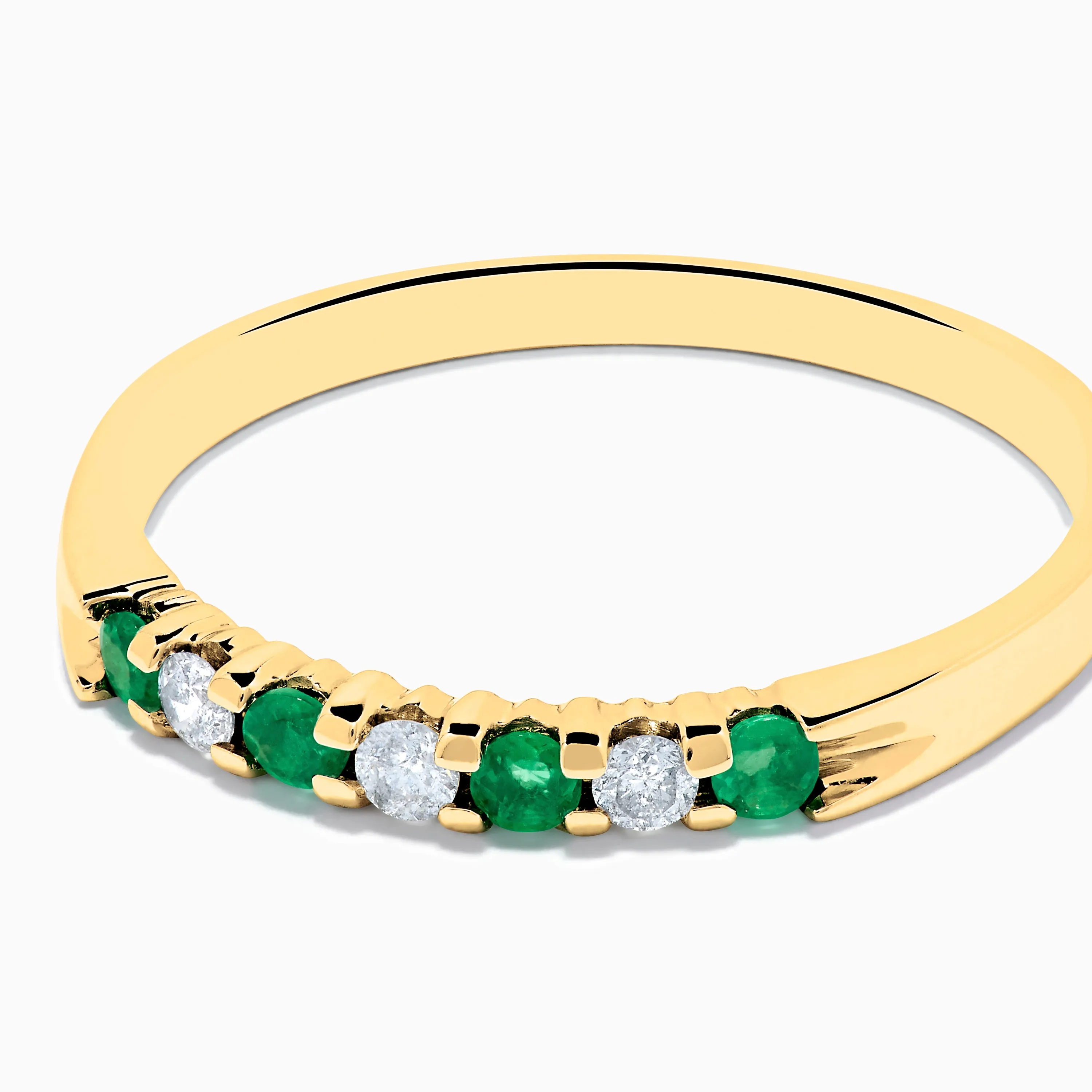 14K Yellow Gold 7-Stone Emerald & Diamond Band, 0.25 TCW sold by Effy product image thumbnail 2