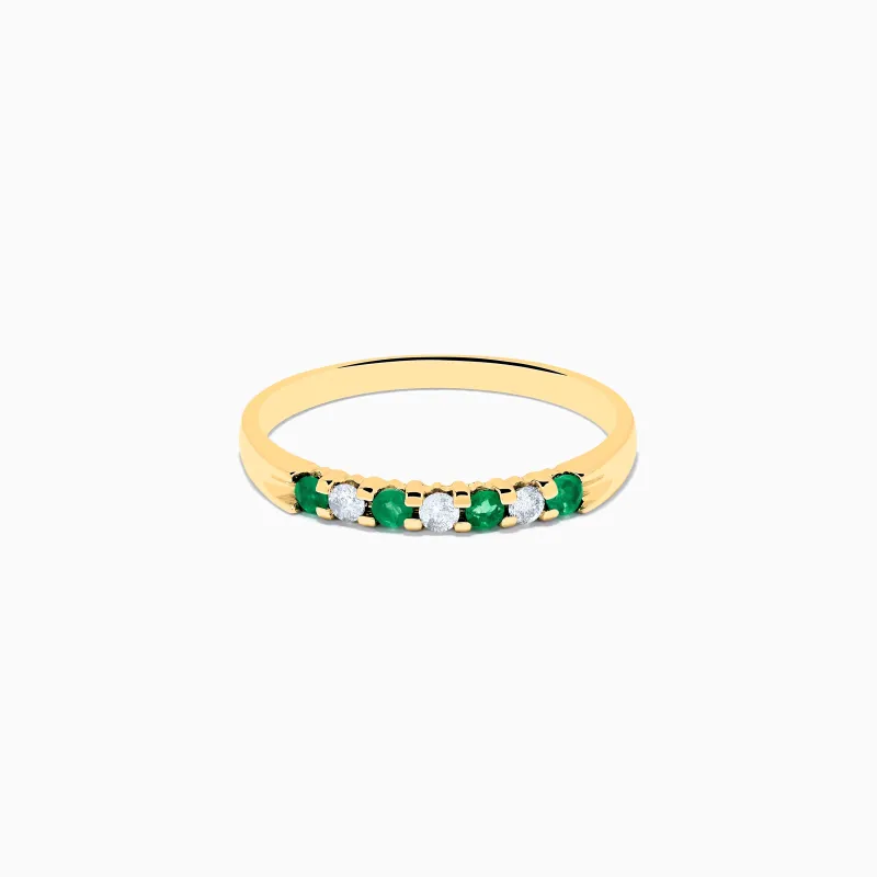 14K Yellow Gold 7-Stone Emerald & Diamond Band, 0.25 TCW sold by Effy