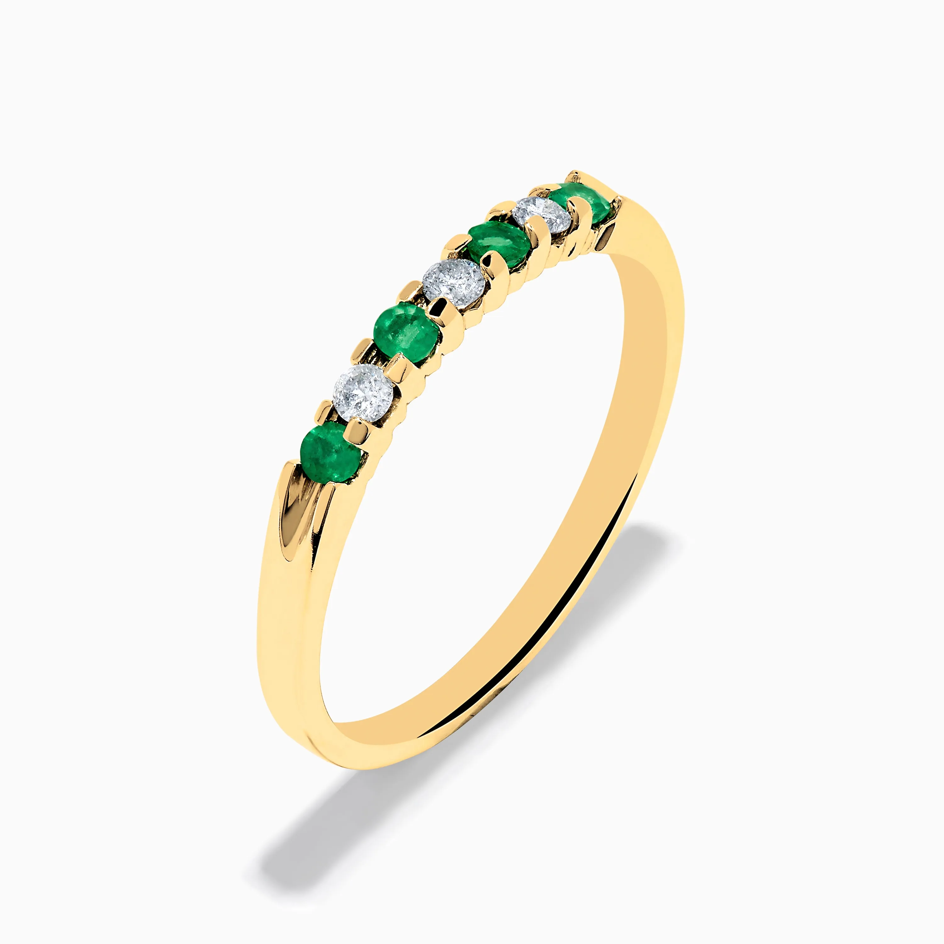 14K Yellow Gold 7-Stone Emerald & Diamond Band, 0.25 TCW sold by Effy product image thumbnail 4