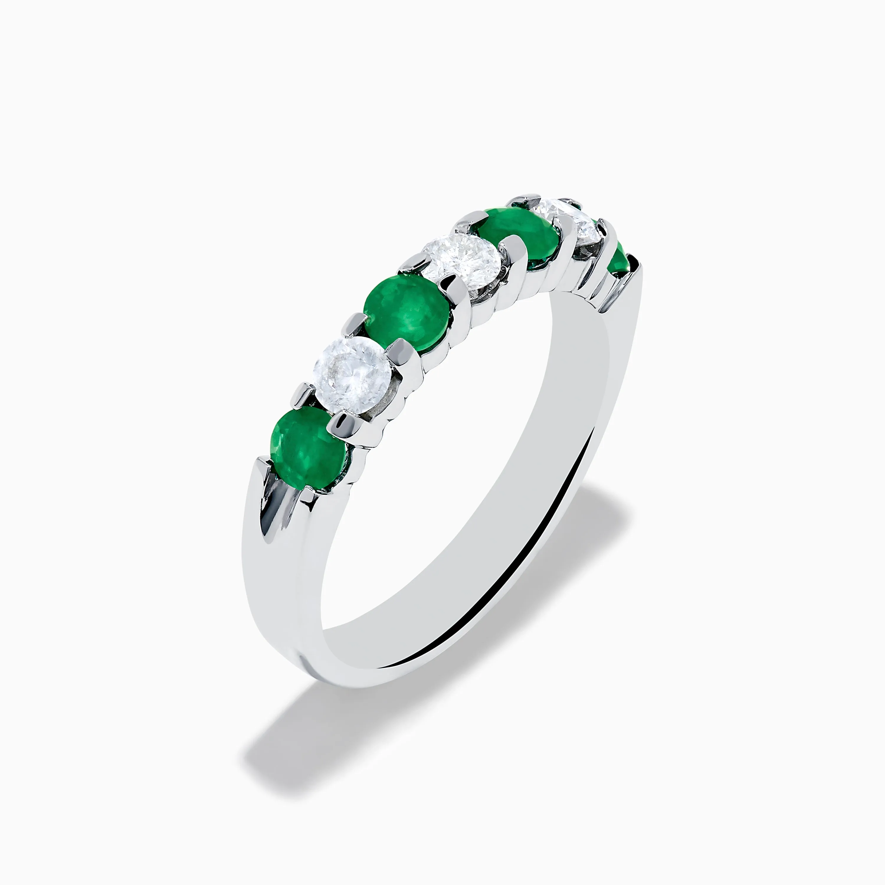 14K White Gold 7-Stone Emerald & Diamond Band, 1.00 TCW sold by Effy product image thumbnail 4