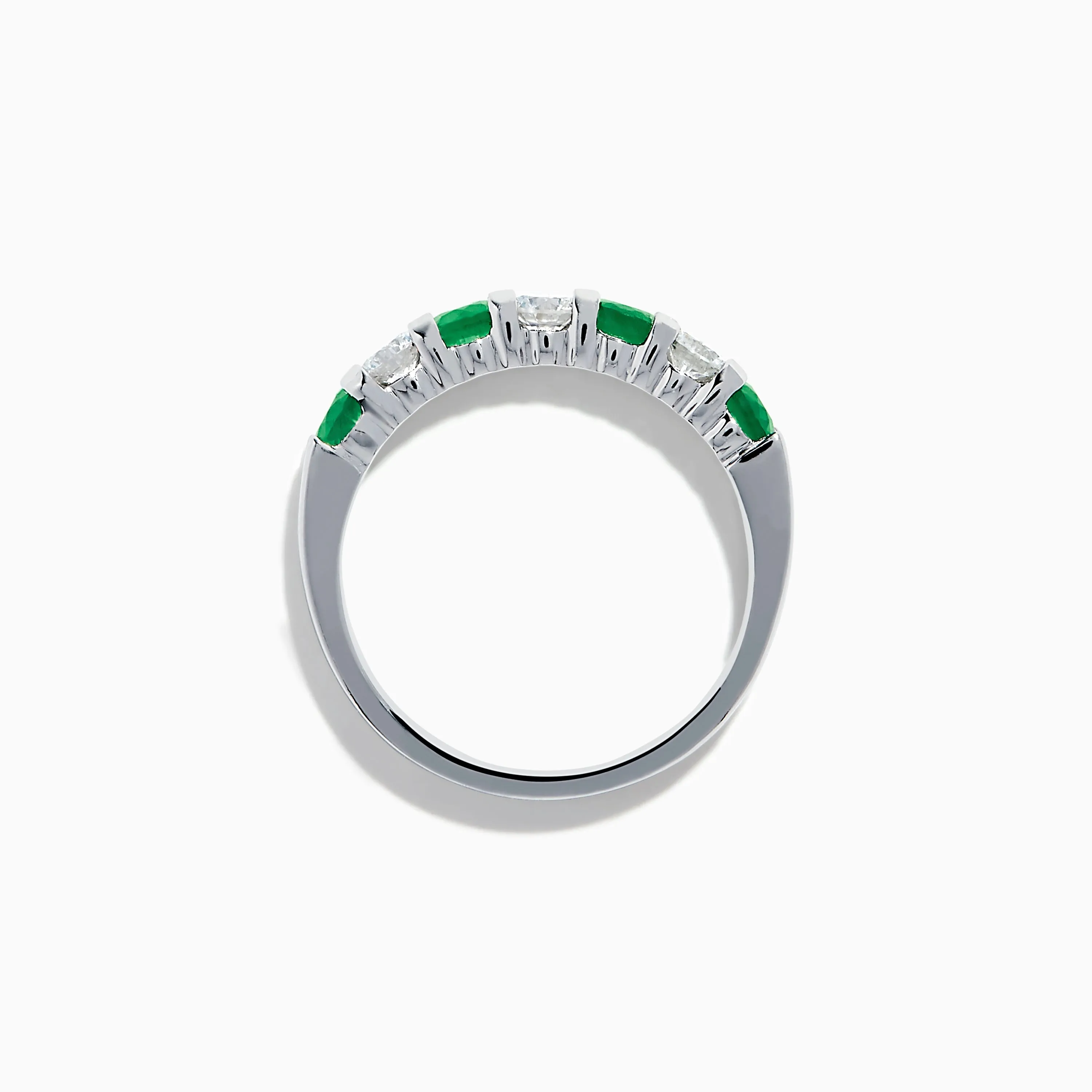 14K White Gold 7-Stone Emerald & Diamond Band, 1.00 TCW sold by Effy product image thumbnail 3