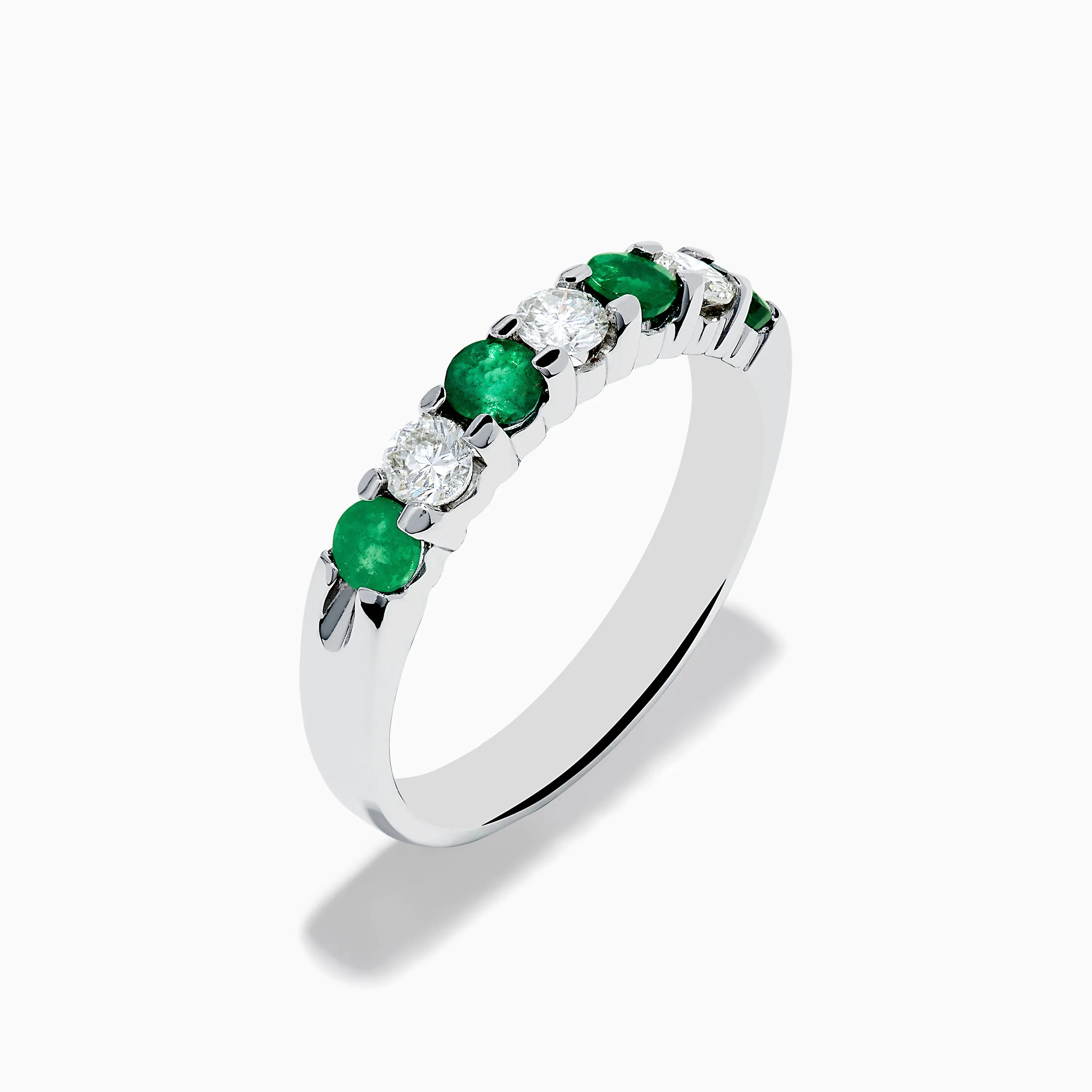14K White Gold 7-Stone Emerald & Diamond Band, 0.65 TCW sold by Effy product image thumbnail 4