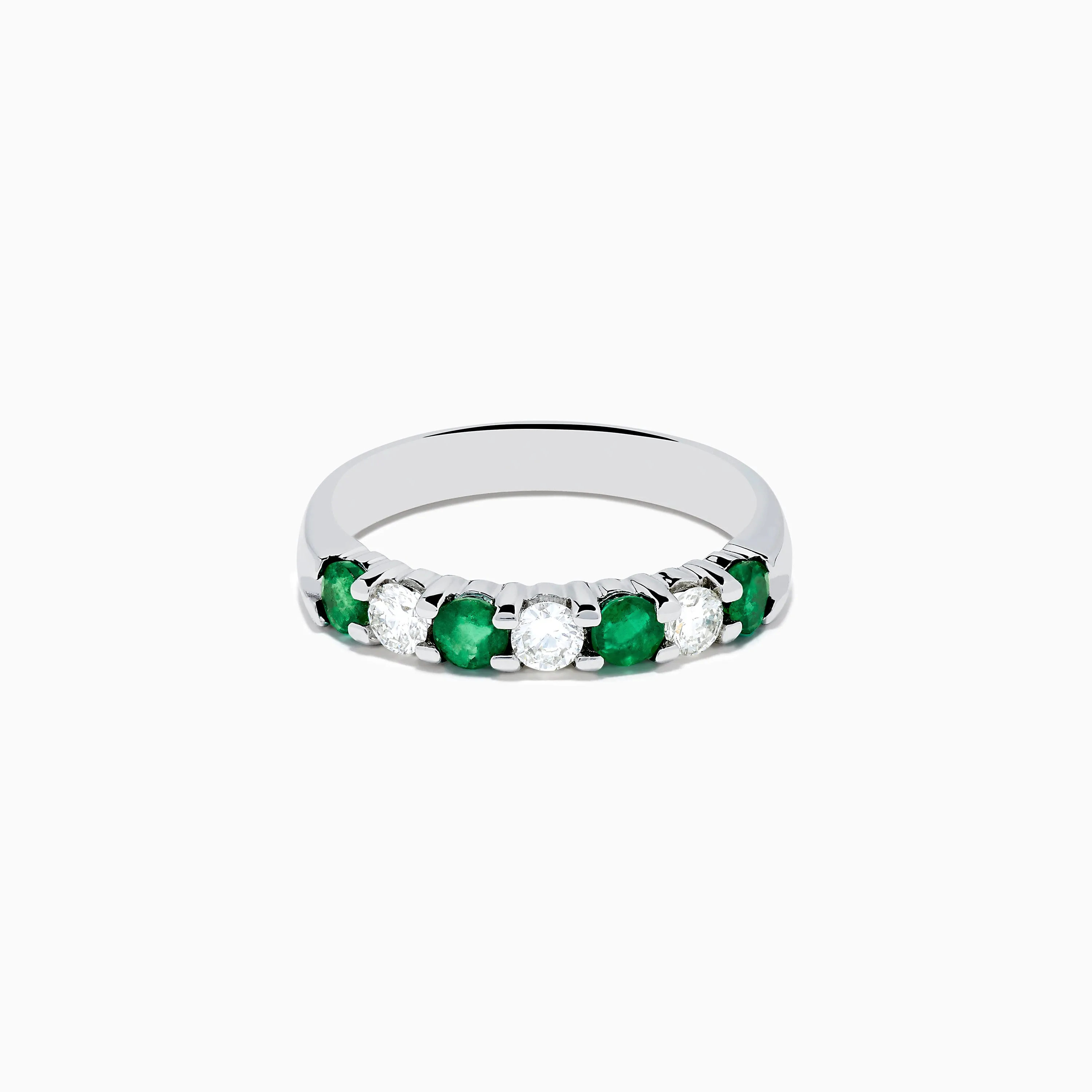 14K White Gold 7-Stone Emerald & Diamond Band, 0.65 TCW sold by Effy