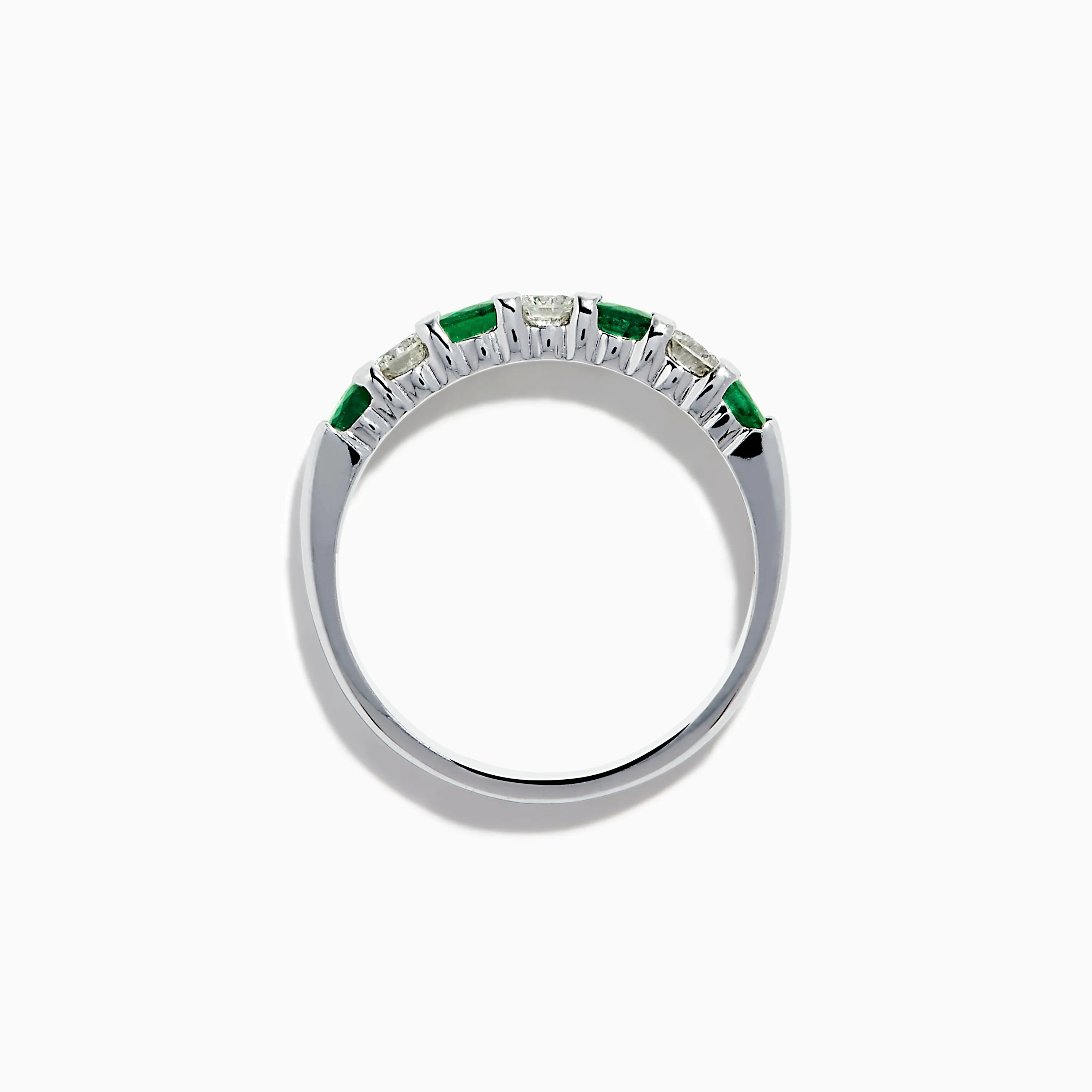 14K White Gold 7-Stone Emerald & Diamond Band, 0.65 TCW sold by Effy product image thumbnail 3