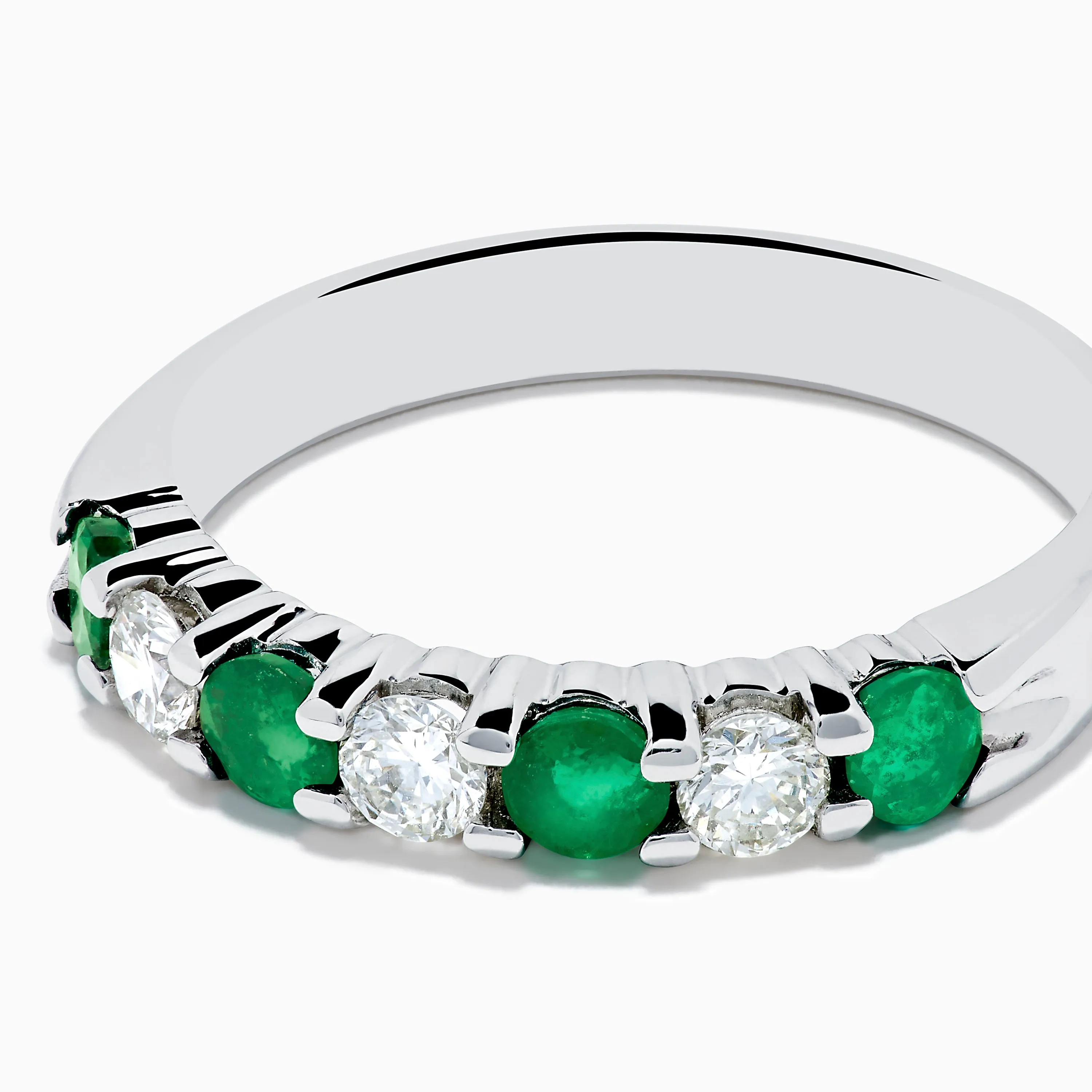 14K White Gold 7-Stone Emerald & Diamond Band, 0.65 TCW sold by Effy product image thumbnail 2