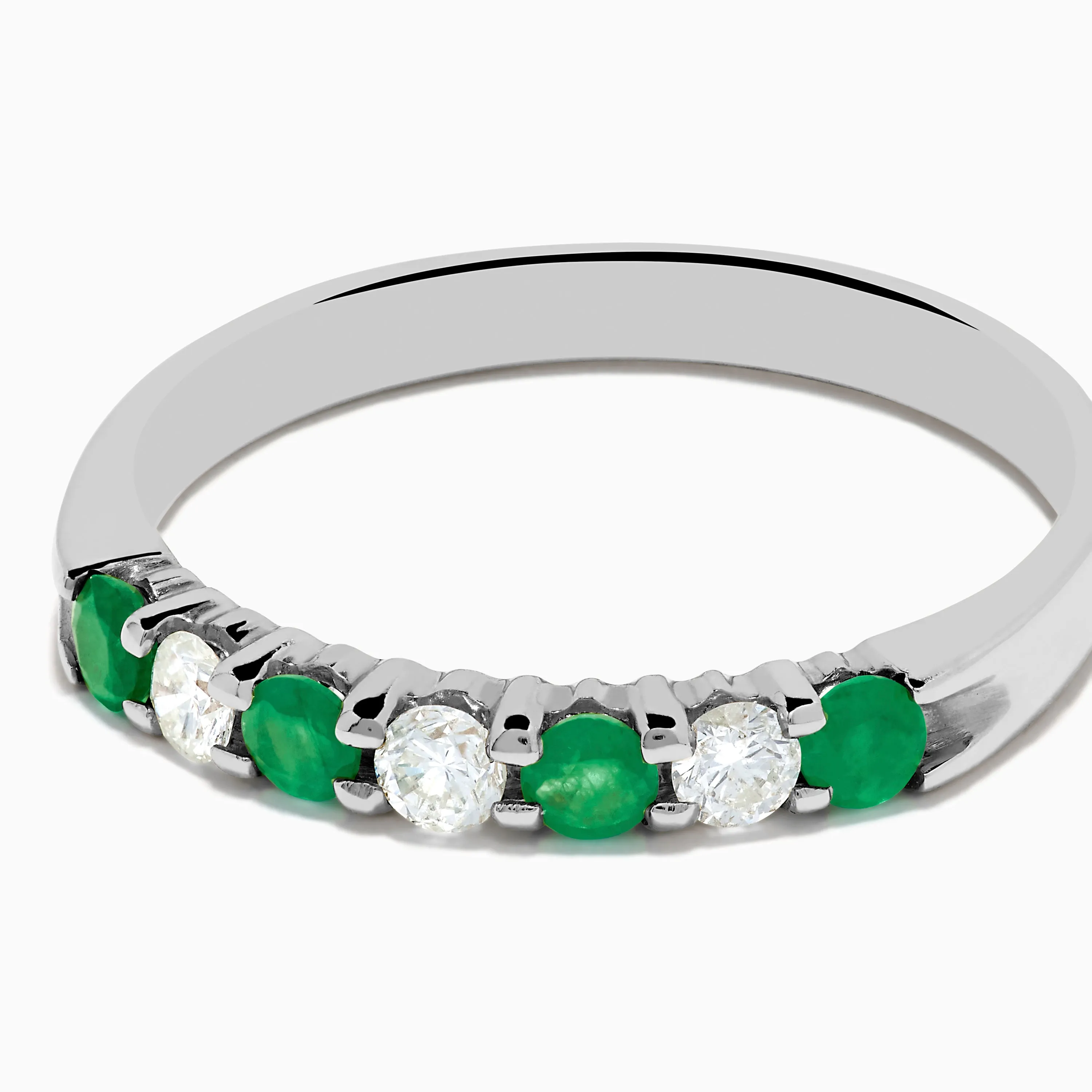 14K White Gold 7-Stone Emerald & Diamond Band, 0.50 TCW sold by Effy product image thumbnail 2