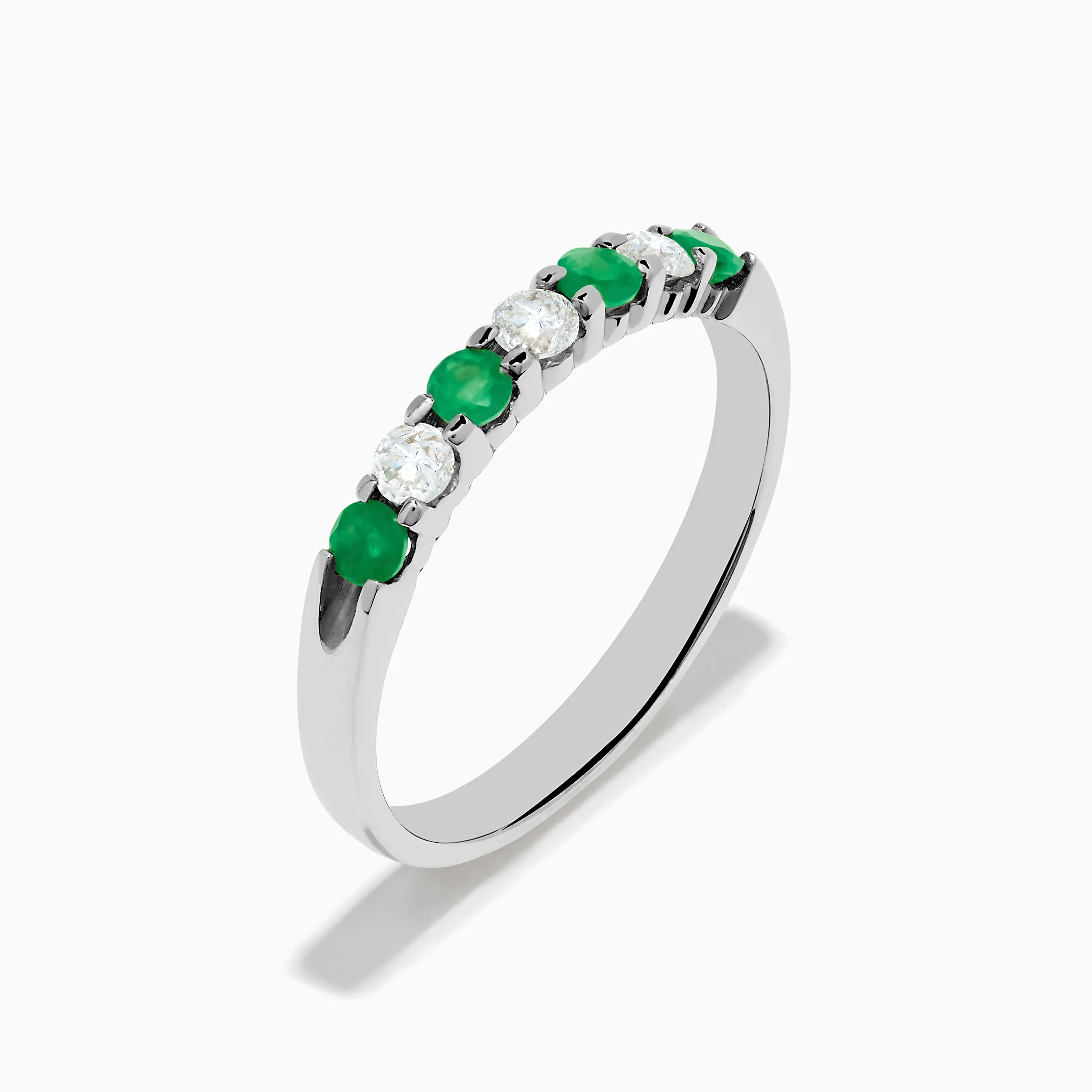 14K White Gold 7-Stone Emerald & Diamond Band, 0.50 TCW sold by Effy product image thumbnail 4