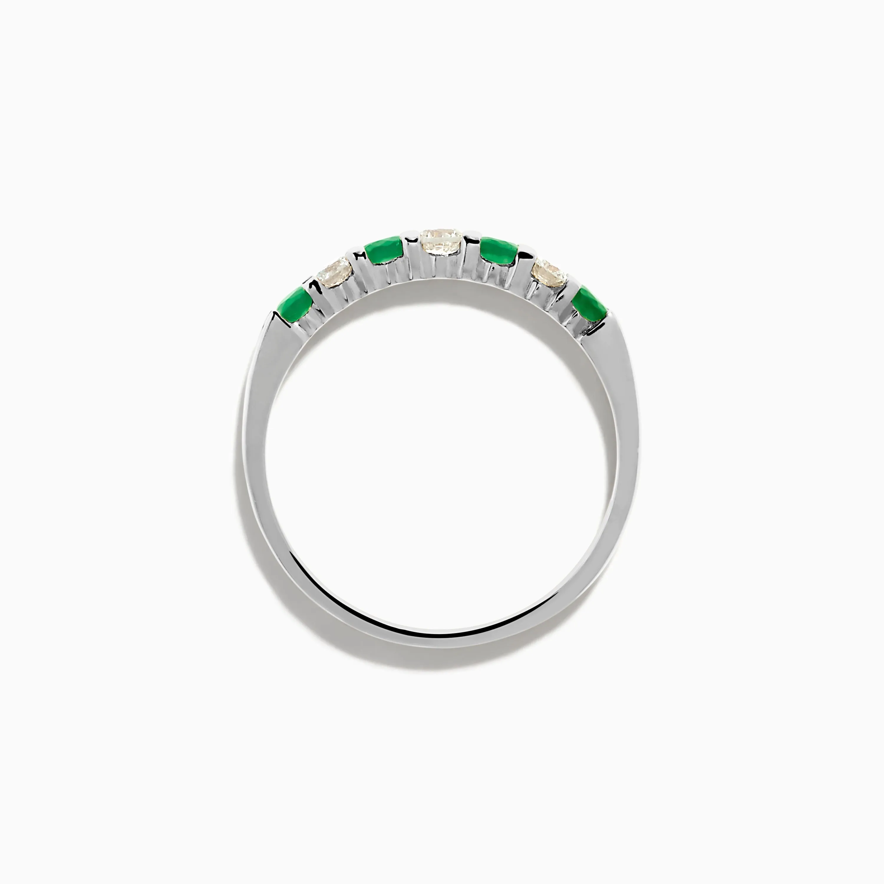 14K White Gold 7-Stone Emerald & Diamond Band, 0.50 TCW sold by Effy product image thumbnail 3