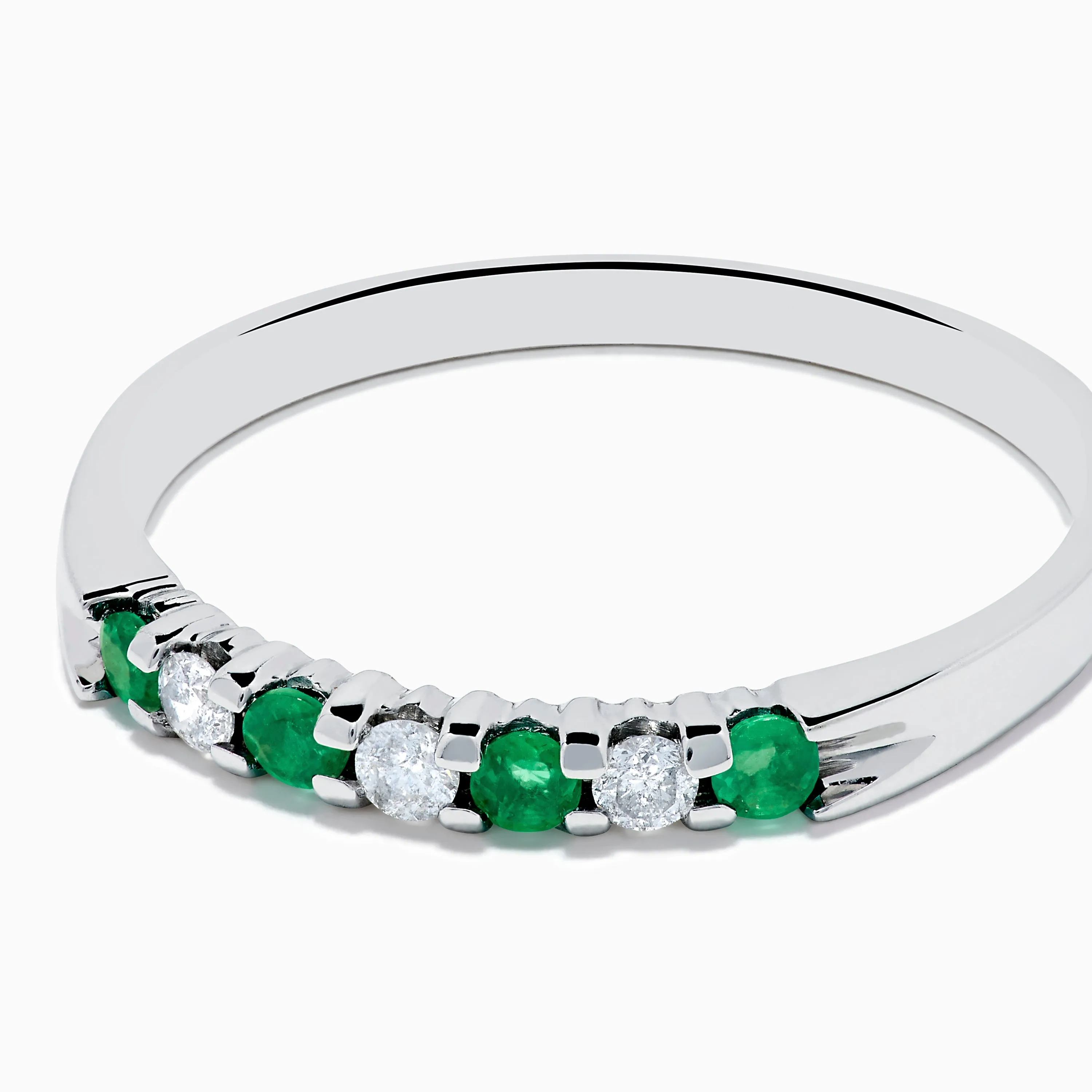 14K White Gold 7-Stone Emerald & Diamond Band, 0.25 TCW sold by Effy product image thumbnail 2