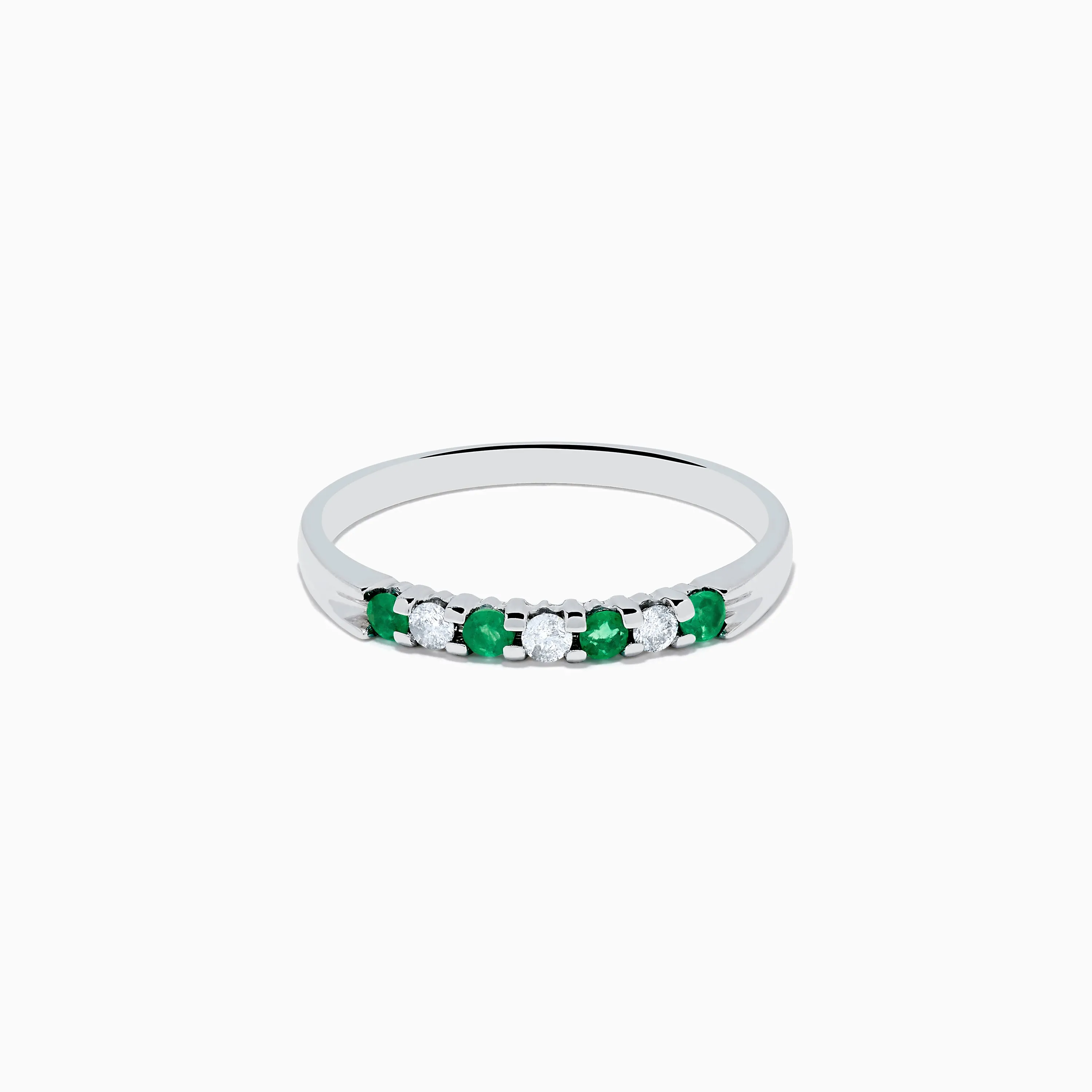 14K White Gold 7-Stone Emerald & Diamond Band, 0.25 TCW sold by Effy