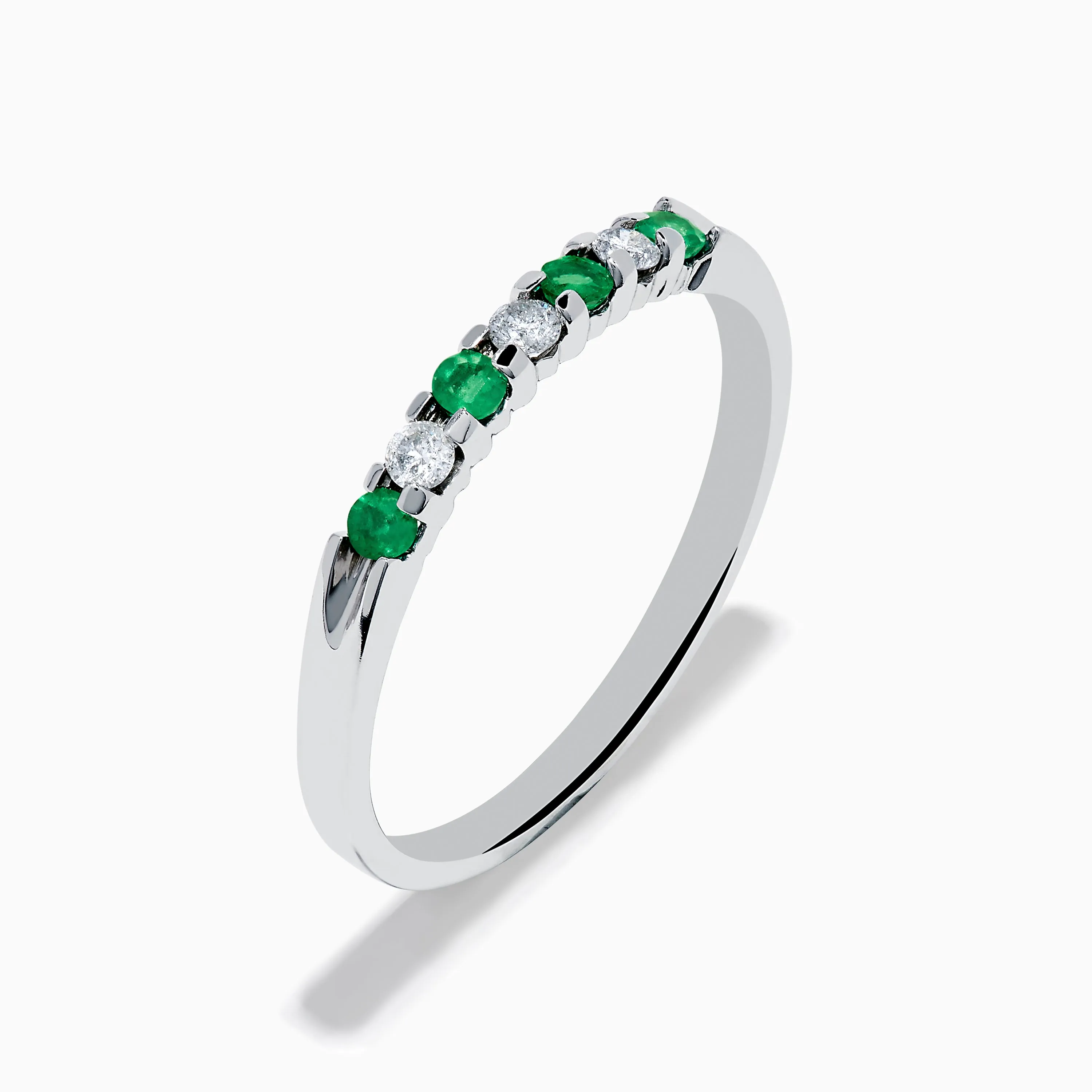 14K White Gold 7-Stone Emerald & Diamond Band, 0.25 TCW sold by Effy product image thumbnail 4