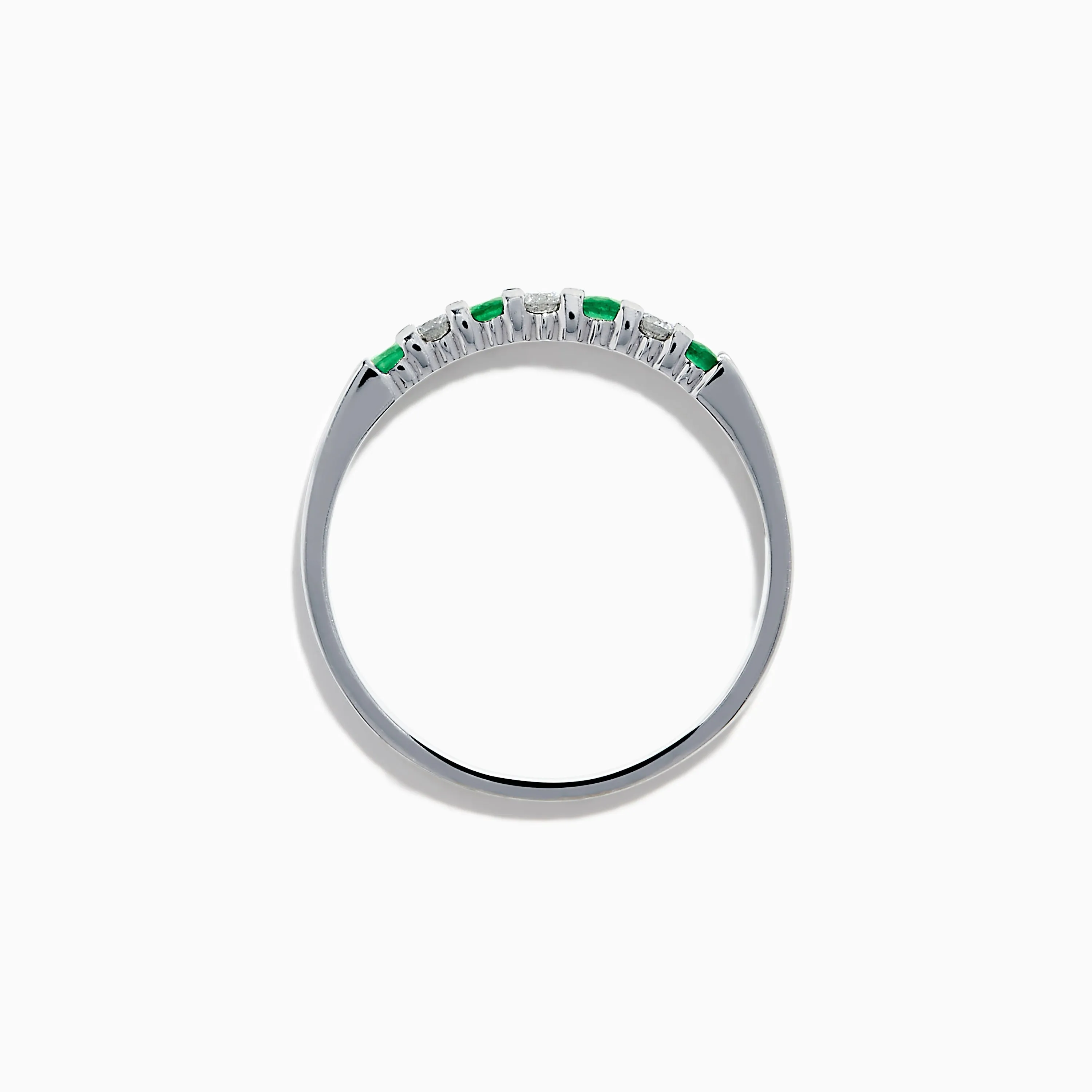 14K White Gold 7-Stone Emerald & Diamond Band, 0.25 TCW sold by Effy product image thumbnail 3