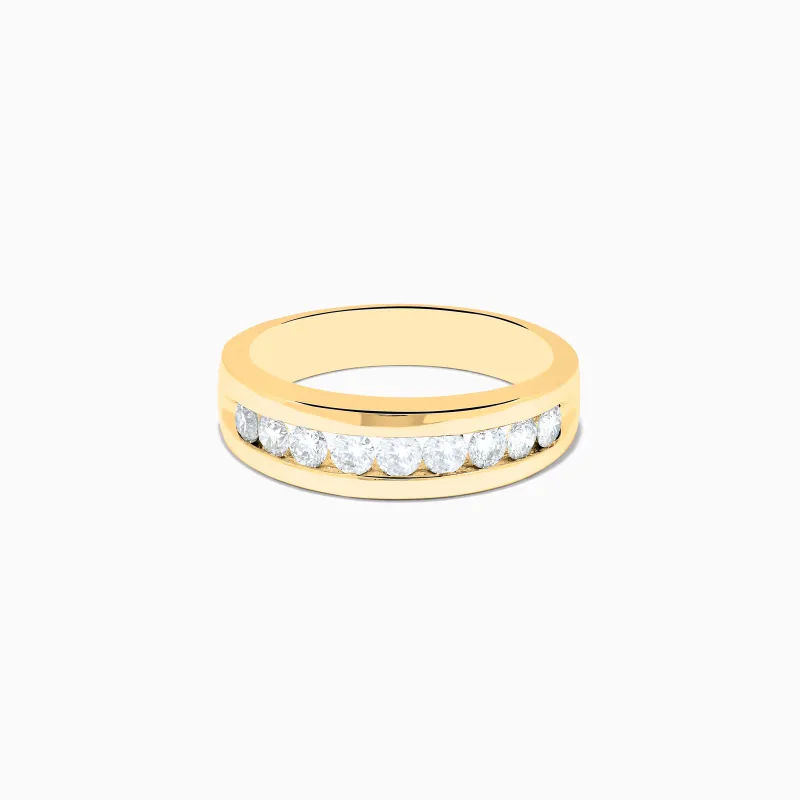 Men's 14K Yellow Gold 9-Stone Channel Set Diamond Band, 1.00 TCW sold by Effy