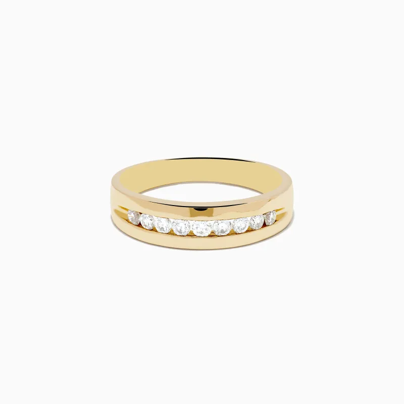 Men's 14K Yellow Gold 9-Stone Channel Set Diamond Band, 0.50 TCW sold by Effy