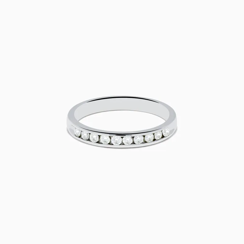 14K White Gold 10-Stone Channel Set Diamond Band, 0.25 TCW sold by Effy