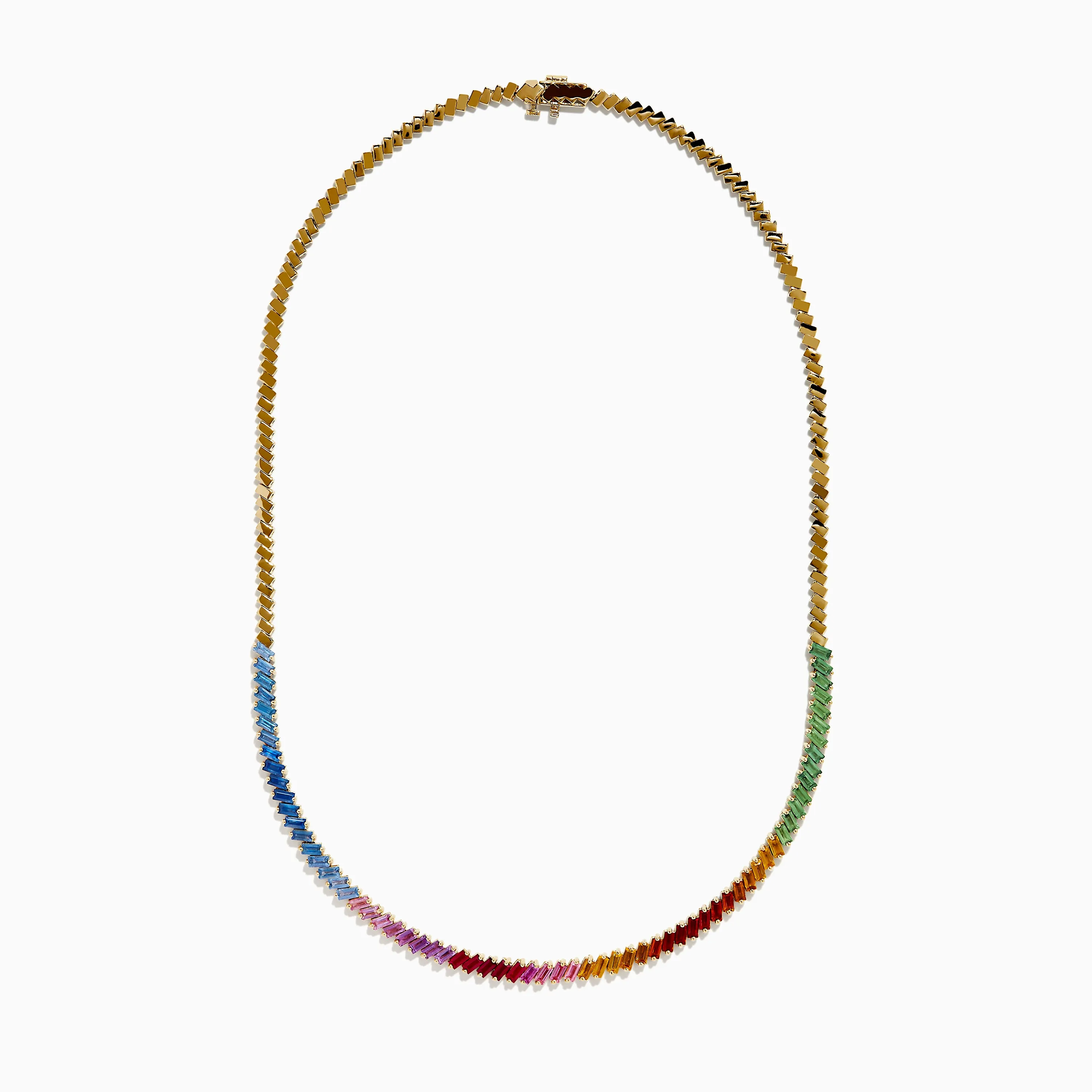Watercolors 14K Yellow Gold Multi Color Sapphire Tennis Necklace sold by Effy product image thumbnail 3