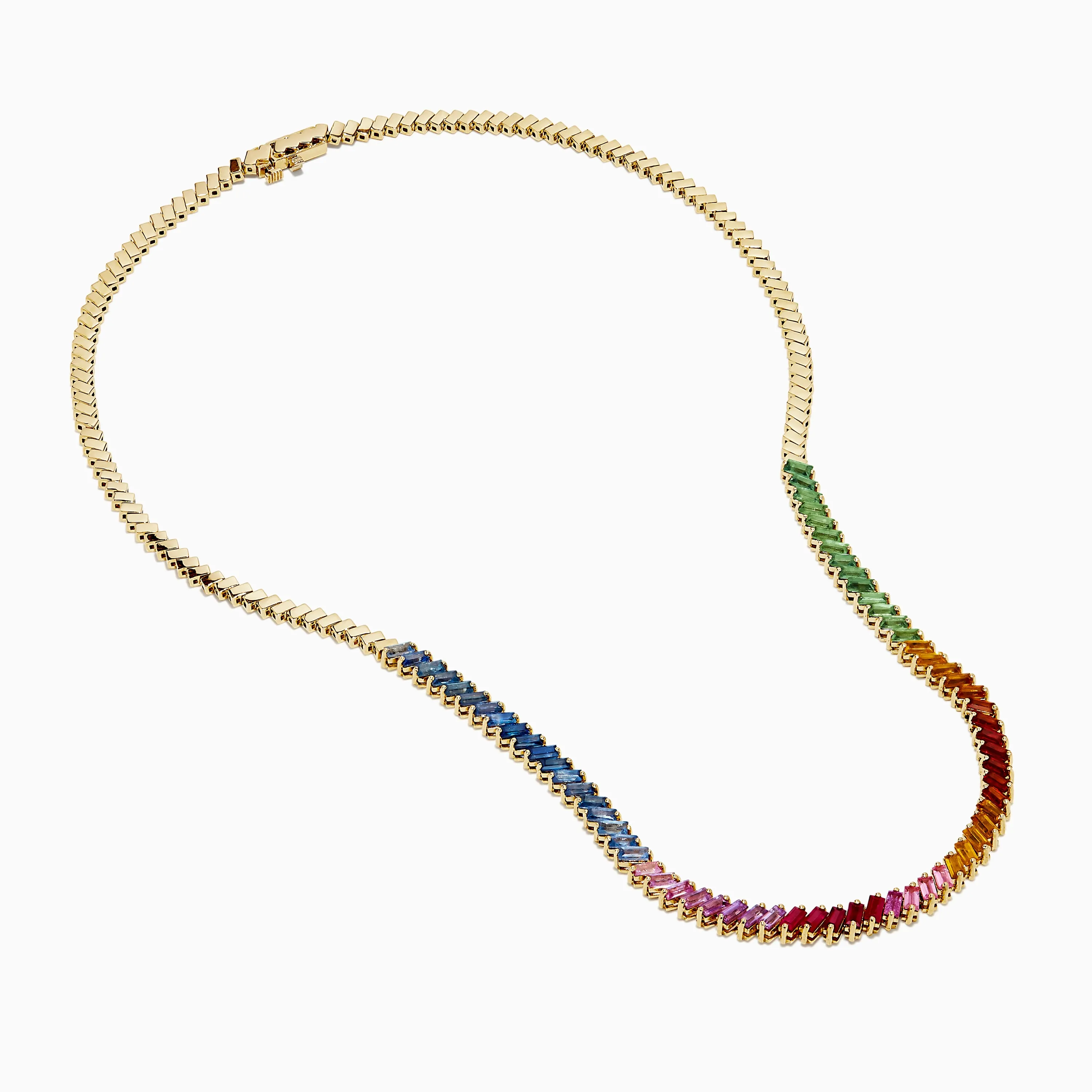 Watercolors 14K Yellow Gold Multi Color Sapphire Tennis Necklace sold by Effy product image thumbnail 2