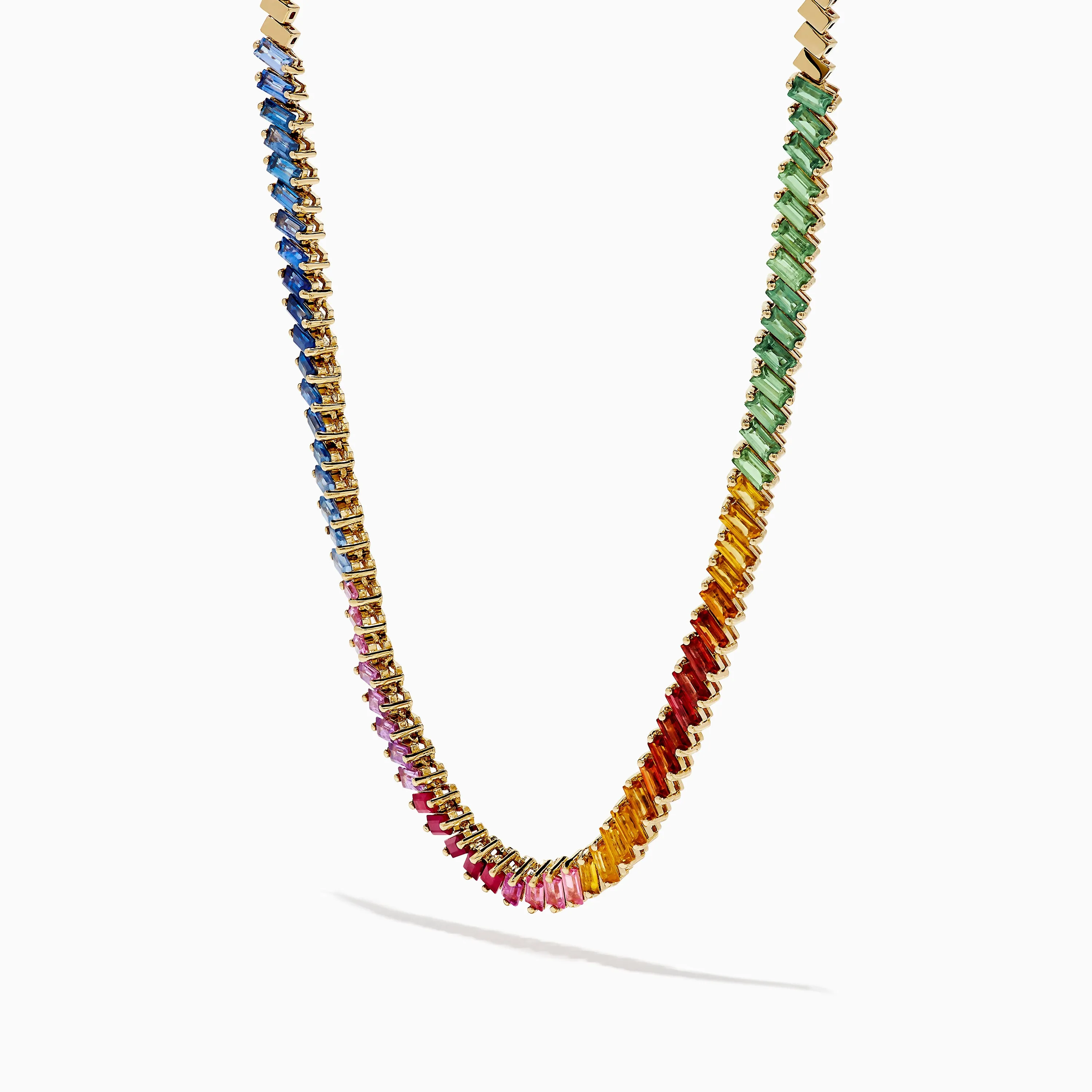 Watercolors 14K Yellow Gold Multi Color Sapphire Tennis Necklace sold by Effy