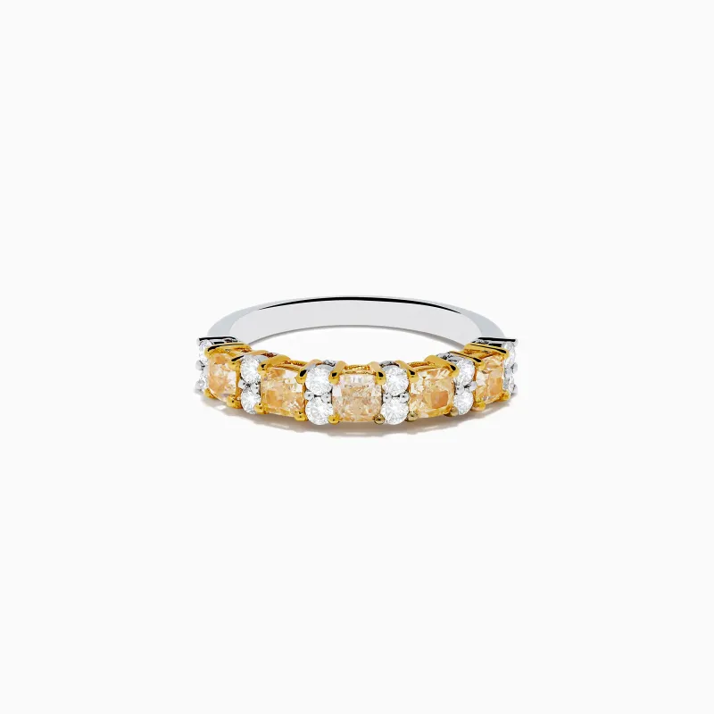 Canare 18K Two Tone Gold White and Yellow Diamond Band Ring sold by Effy