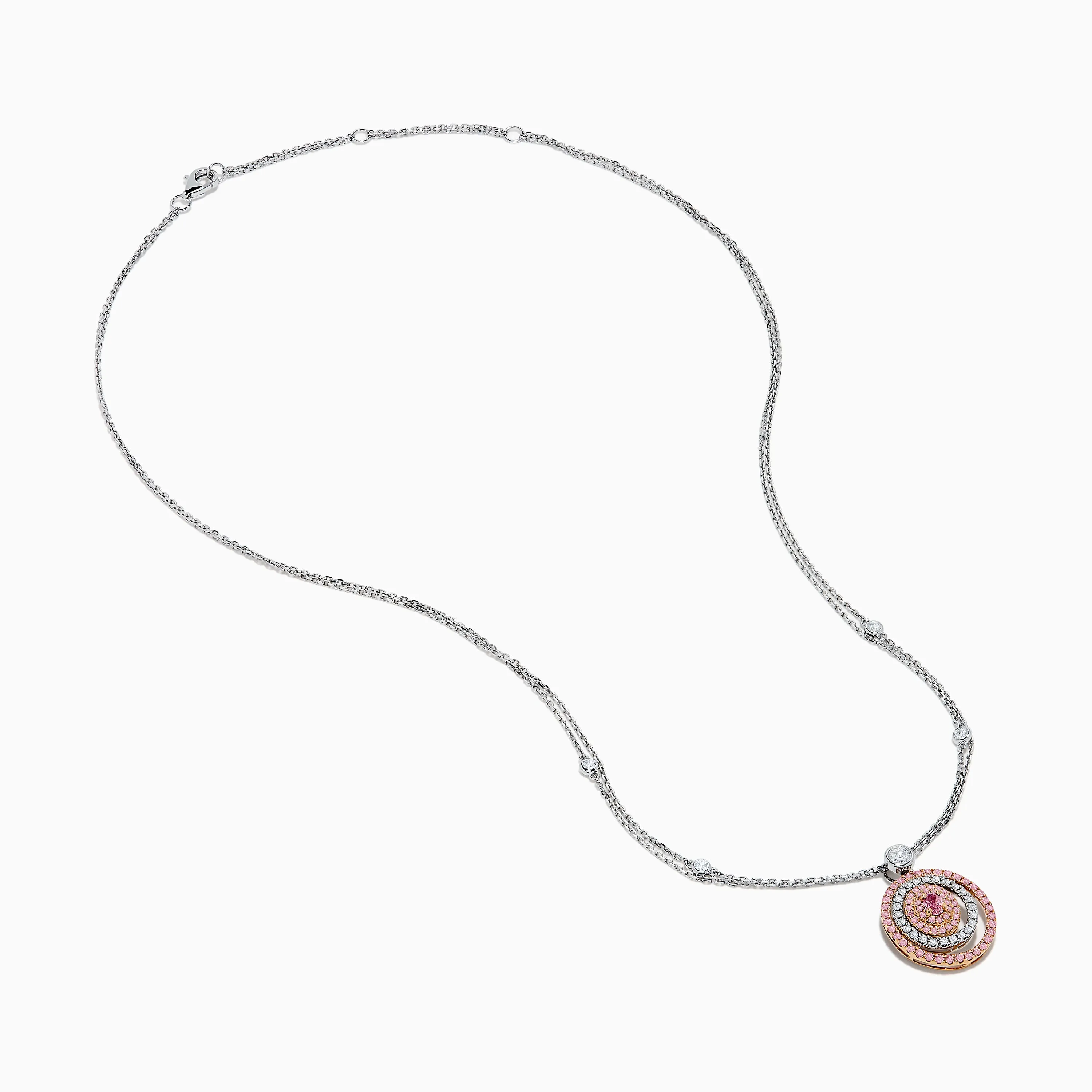 18K Two Tone Gold White and Pink Diamond Pendant sold by Effy product image thumbnail 2