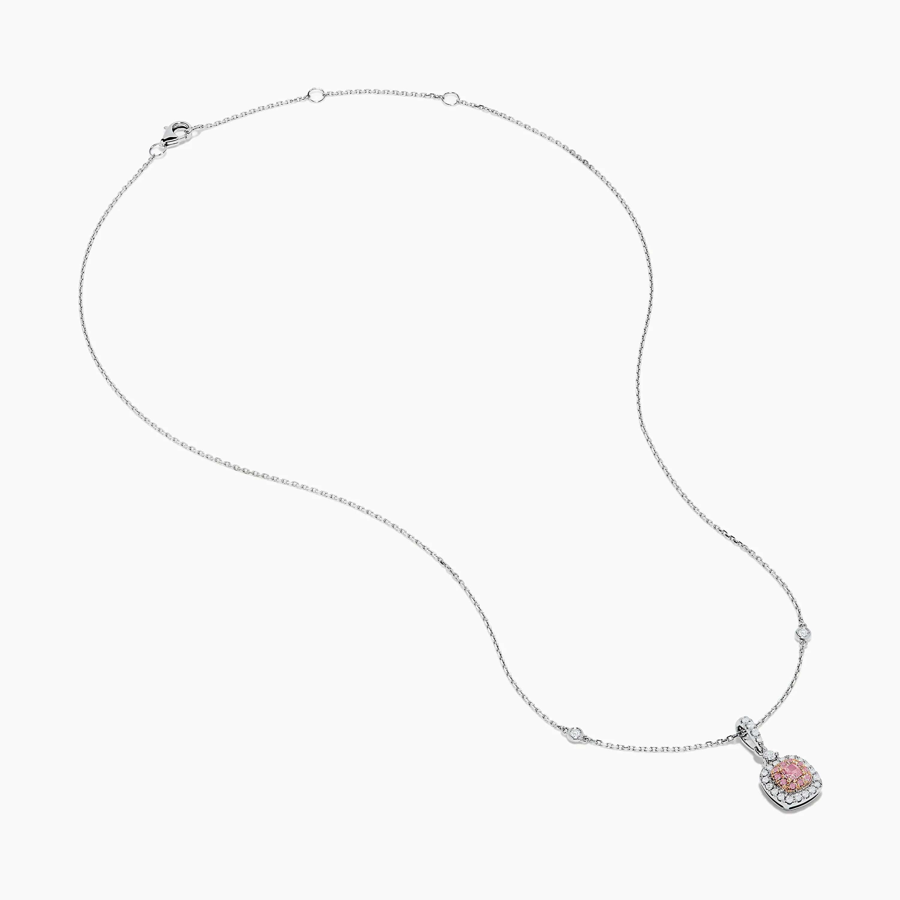 18K Two Tone Gold White and Pink Diamond Pendant sold by Effy product image thumbnail 2