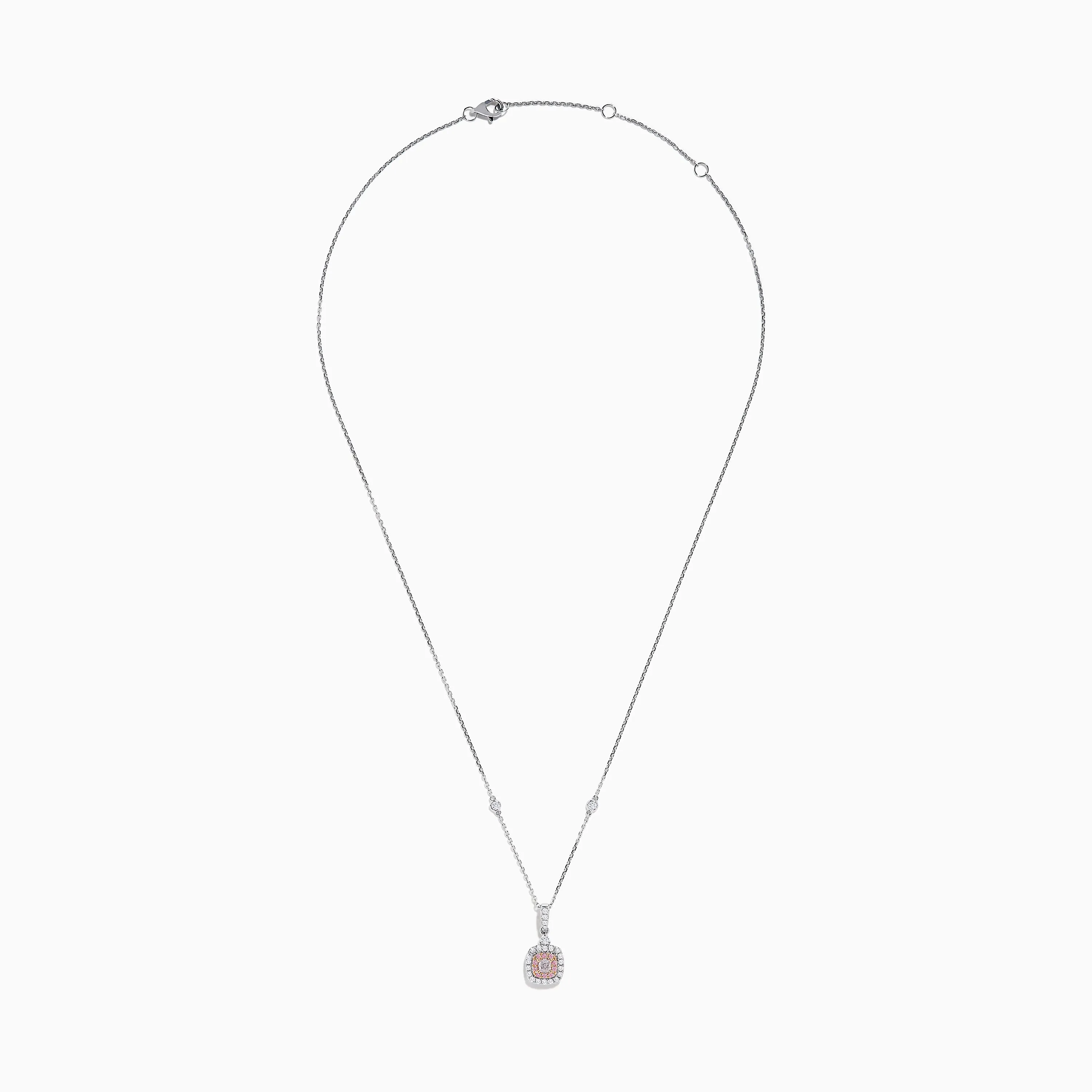18K Two Tone Gold White and Pink Diamond Pendant sold by Effy product image thumbnail 3