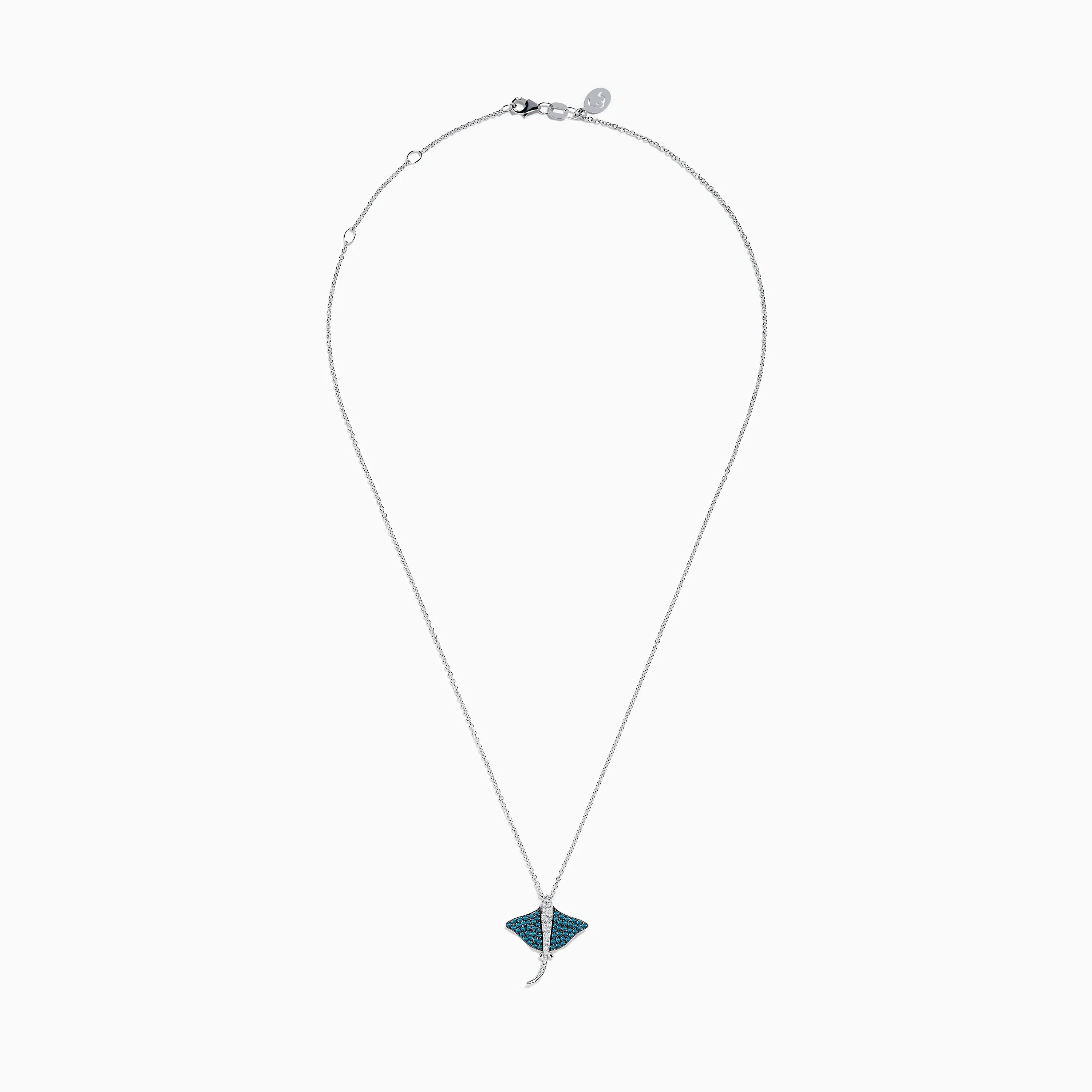 Seaside Bella Bleu 14K White Gold Blue and White Diamond Sting Ray Pendant sold by Effy product image thumbnail 3