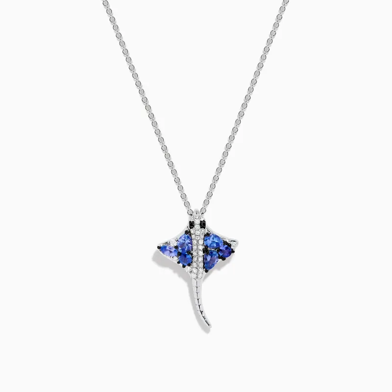 Seaside 925 Silver Tanzanite and Diamond Stingray Pendant sold by Effy