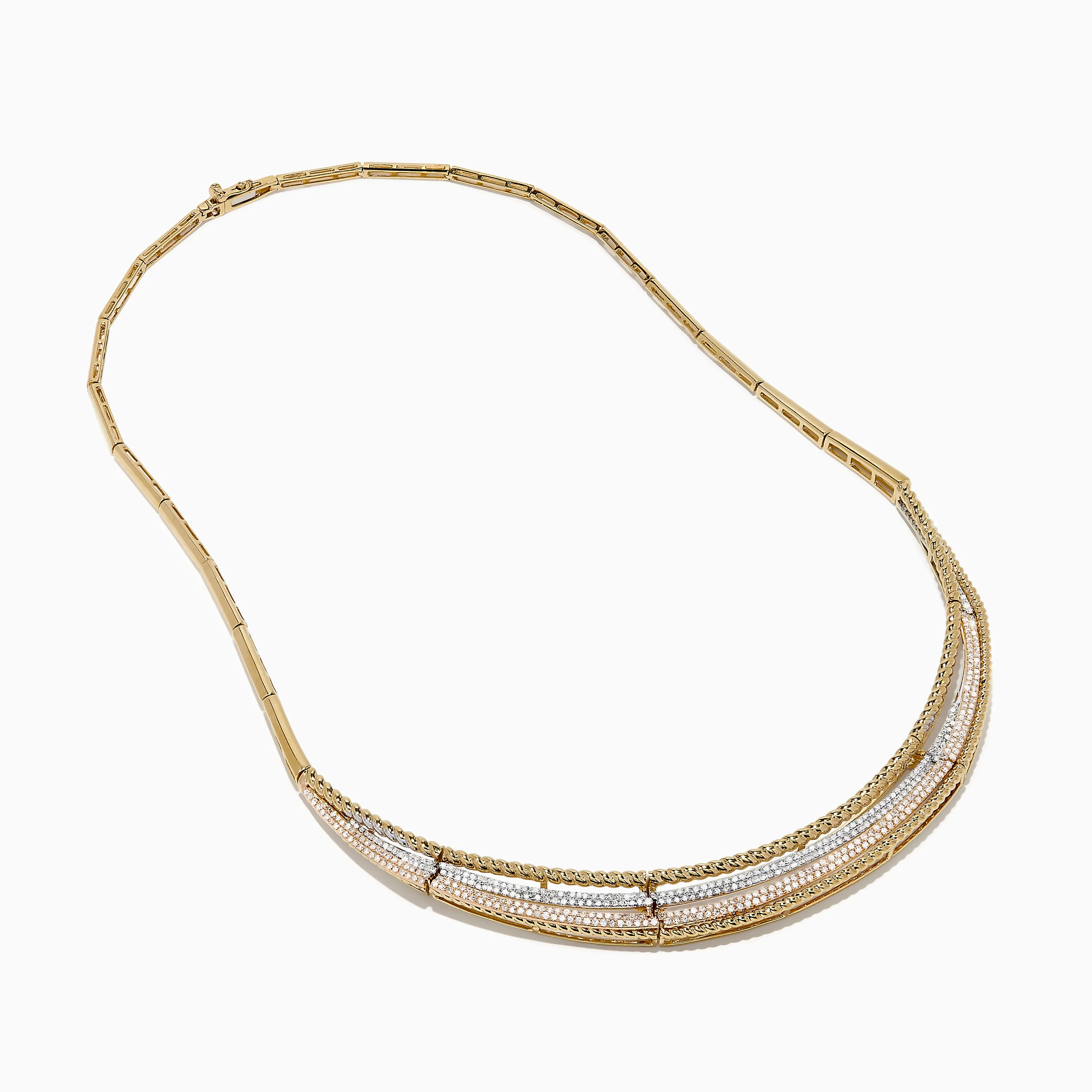 Trio 14K Tri Color Gold Diamond Collar Necklace sold by Effy product image thumbnail 2