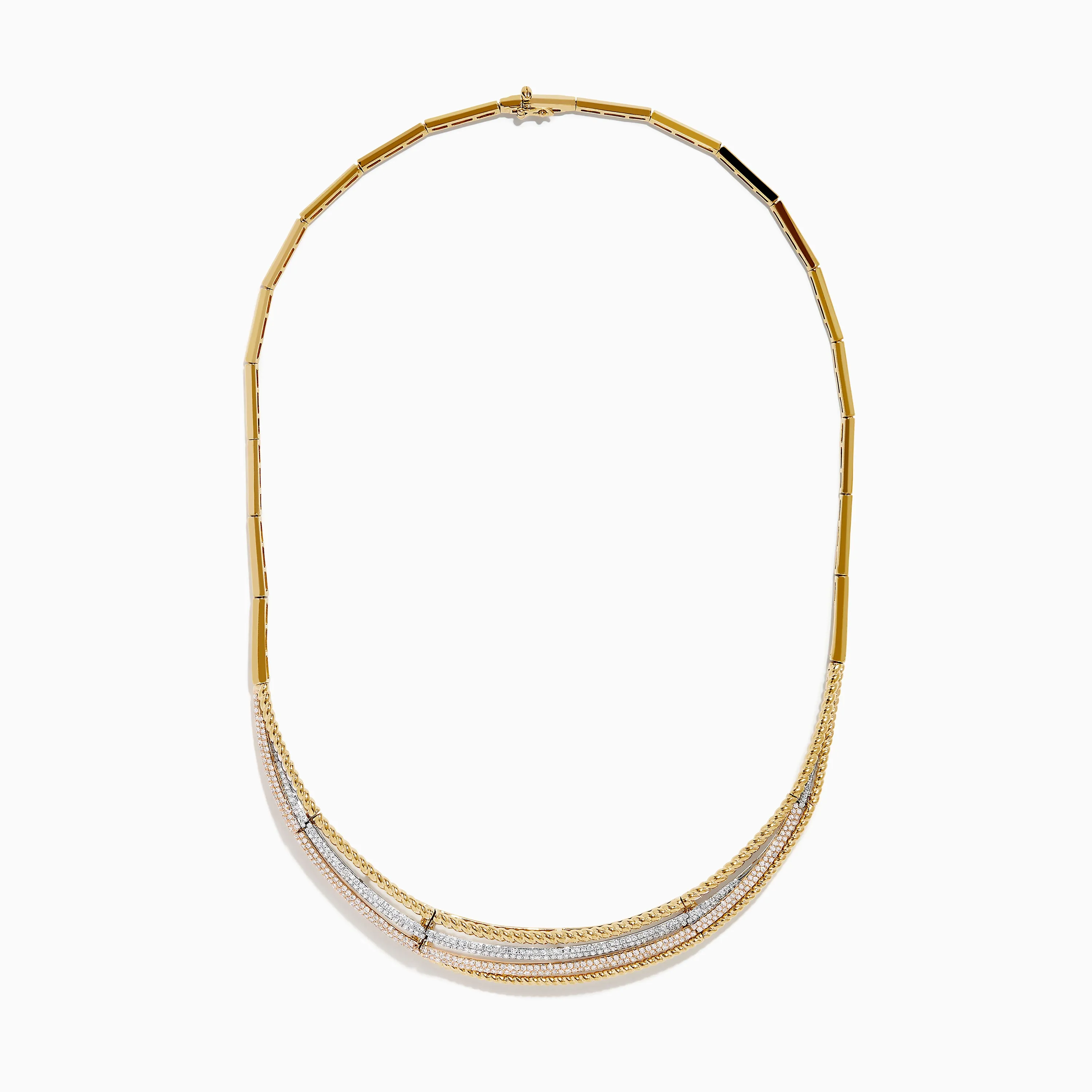 Trio 14K Tri Color Gold Diamond Collar Necklace sold by Effy product image thumbnail 3