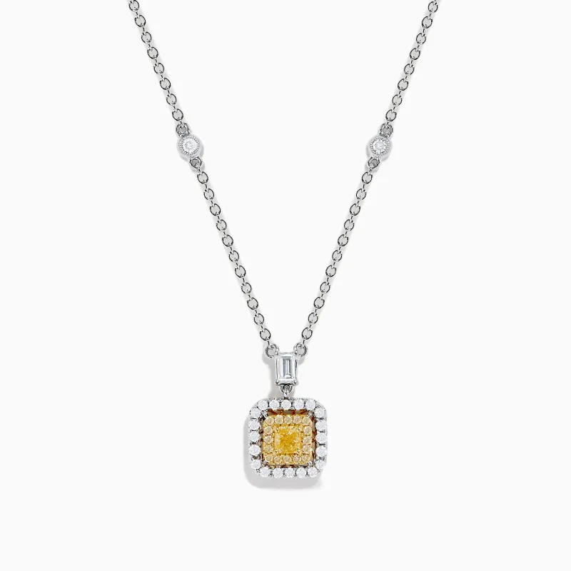 Canare 18K Two Tone Gold White and Yellow Diamond Necklace sold by Effy