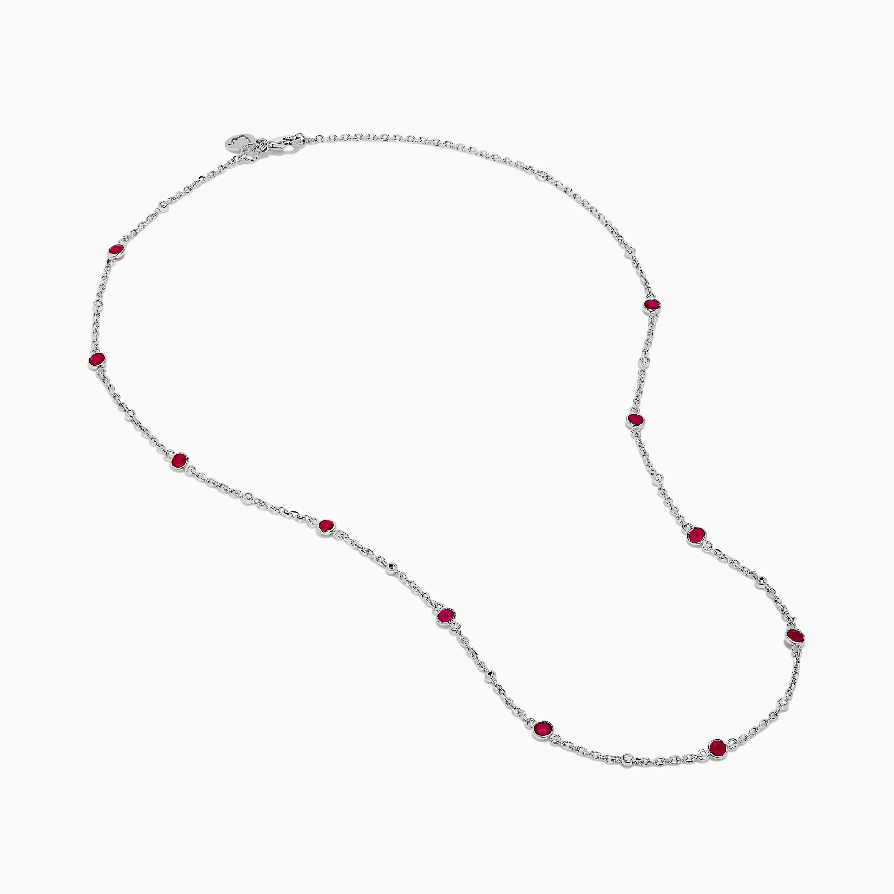 Ruby Royale 925 Sterling Silver Ruby and Diamond Bezel Necklace sold by Effy product image thumbnail 2