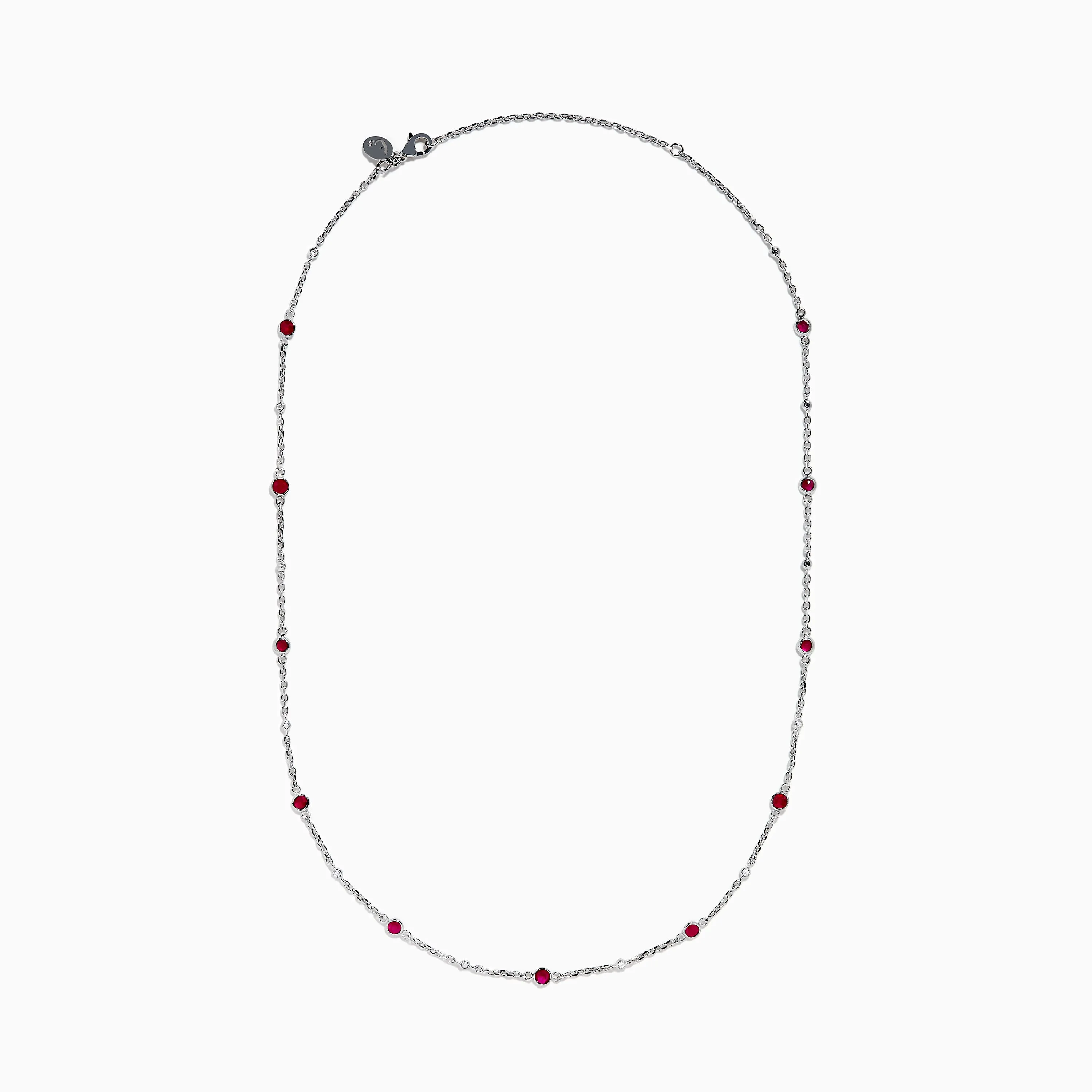 Ruby Royale 925 Sterling Silver Ruby and Diamond Bezel Necklace sold by Effy product image thumbnail 3