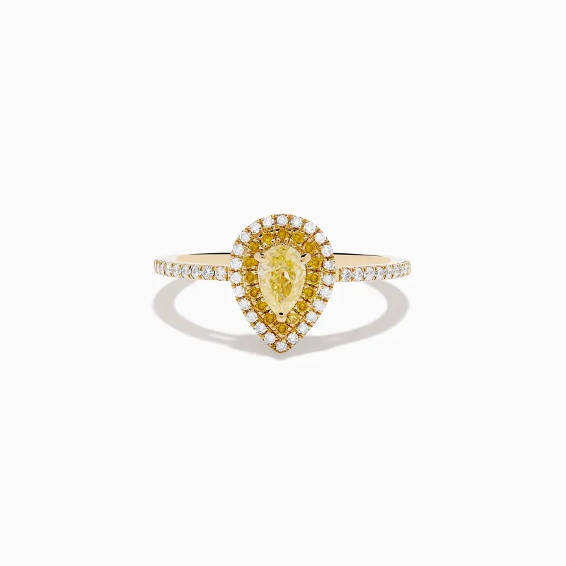 Canare 14K Yellow Gold White and Yellow Diamond Ring sold by Effy