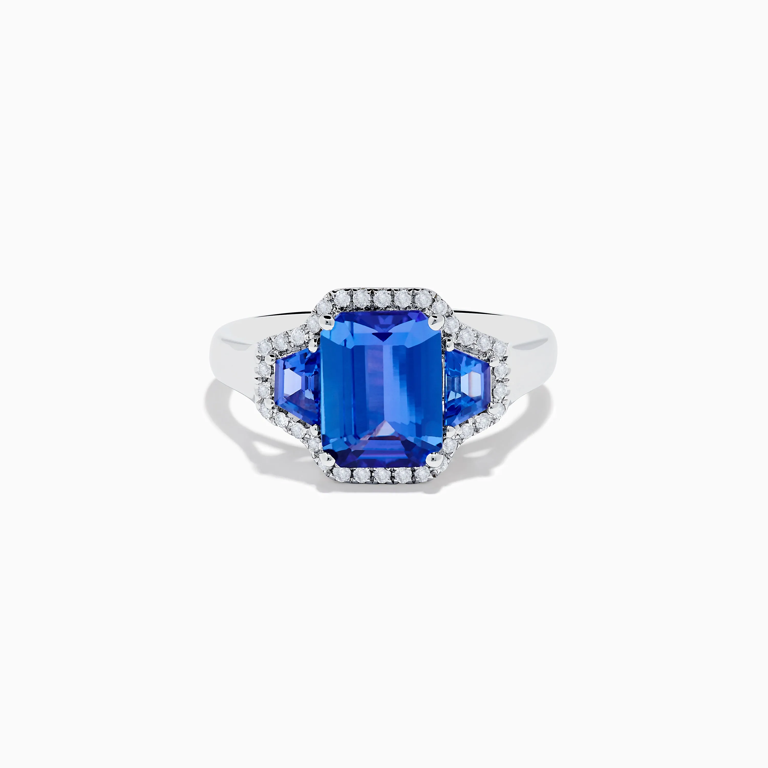Nahla 14K White Gold 3 Stone Tanzanite and Diamond Ring sold by Effy