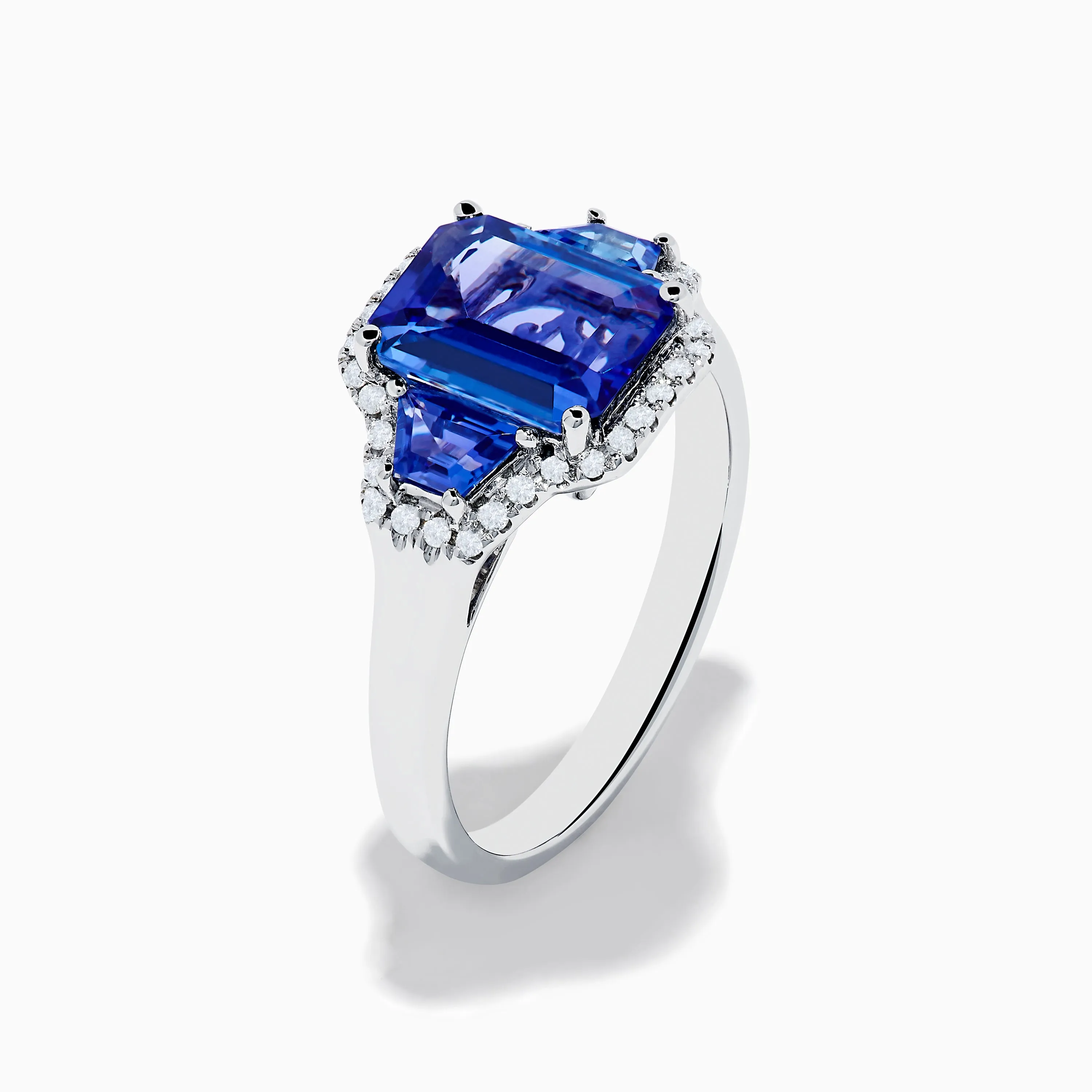 Nahla 14K White Gold 3 Stone Tanzanite and Diamond Ring sold by Effy product image thumbnail 4