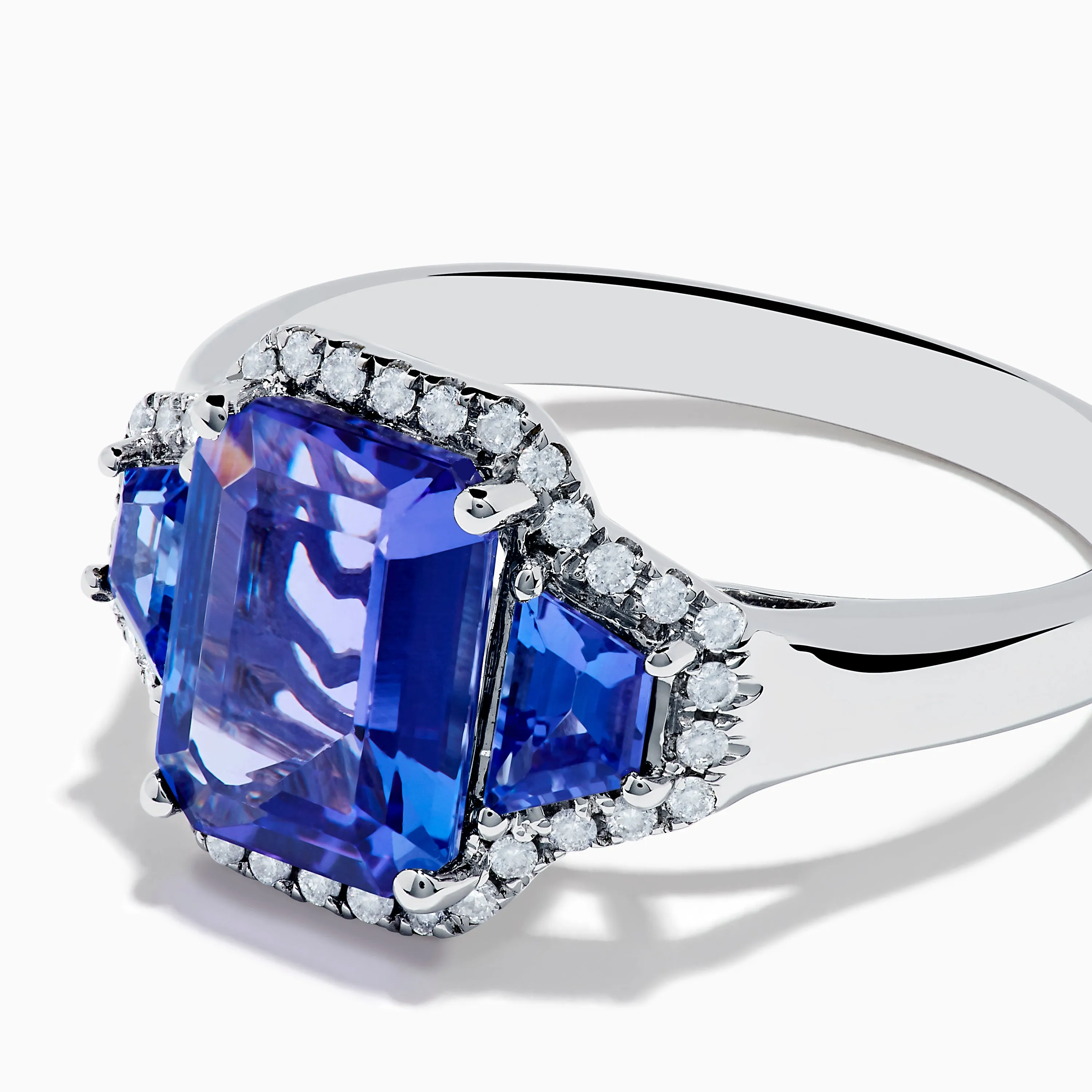 Nahla 14K White Gold 3 Stone Tanzanite and Diamond Ring sold by Effy product image thumbnail 2