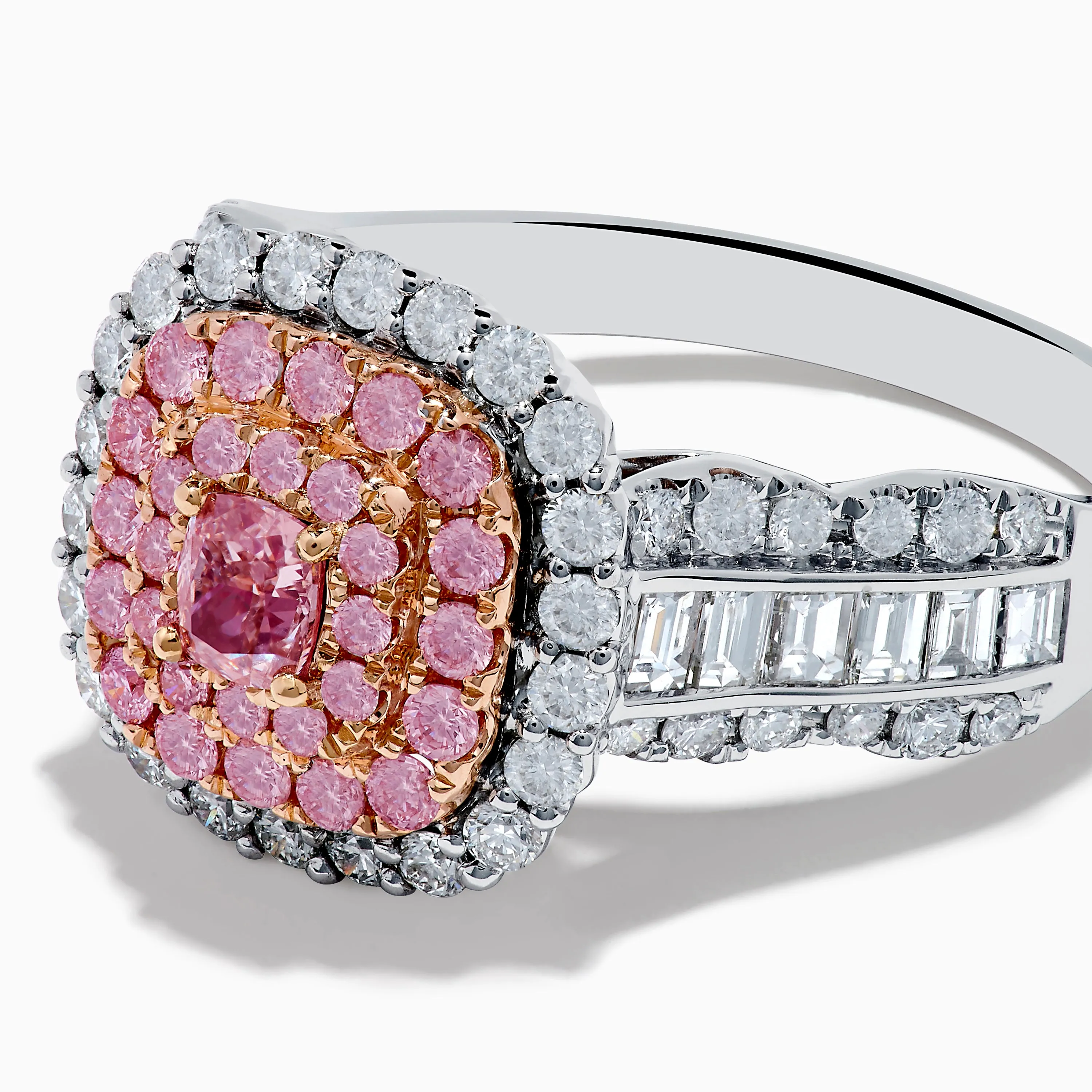 18K Two Tone Gold White and Pink Diamond Ring sold by Effy product image thumbnail 2