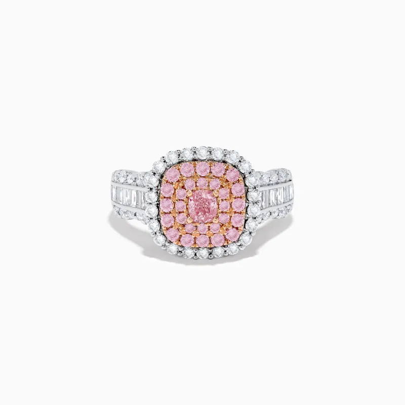 18K Two Tone Gold White and Pink Diamond Ring sold by Effy