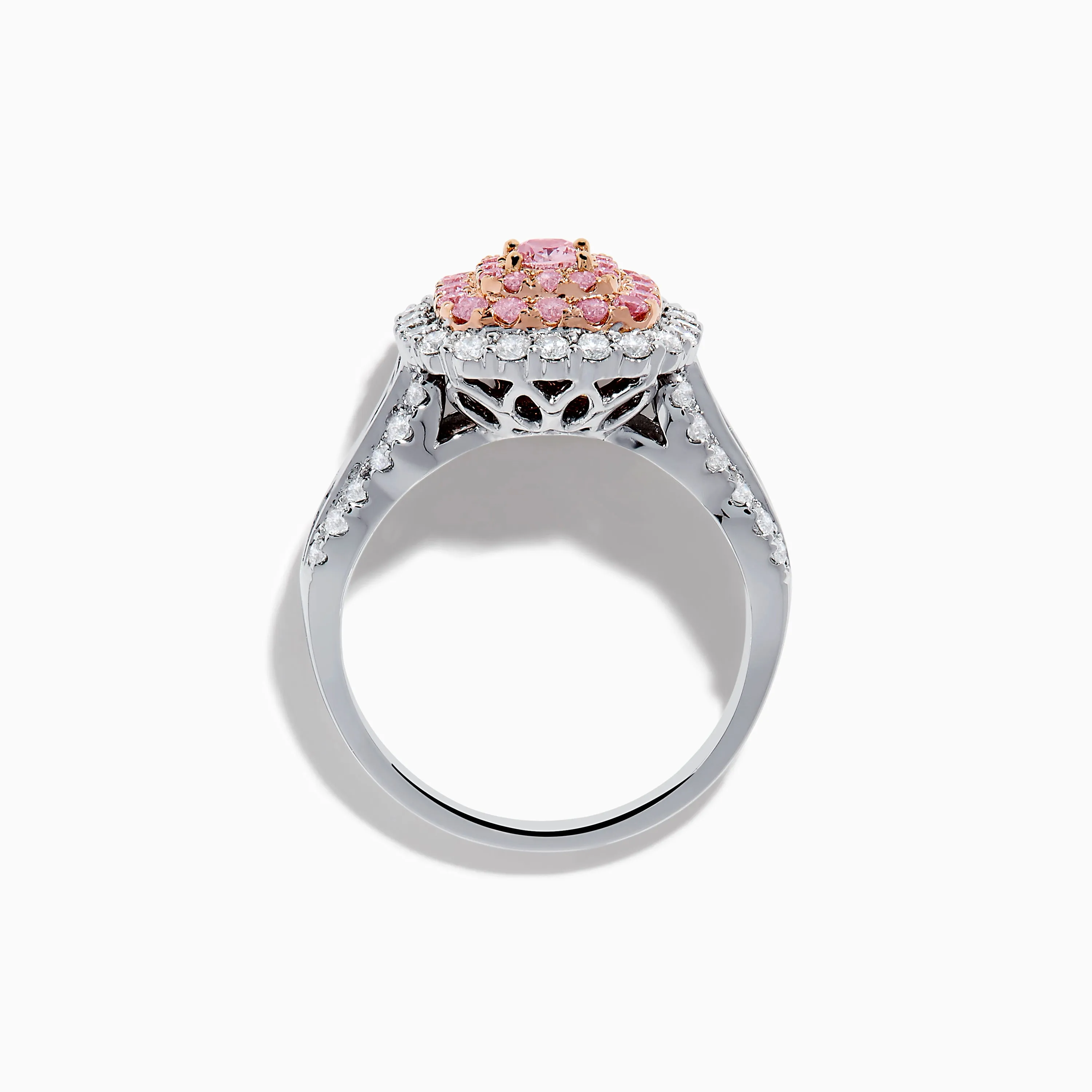 18K Two Tone Gold White and Pink Diamond Ring sold by Effy product image thumbnail 3