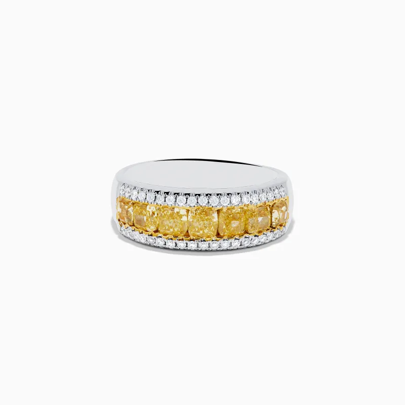 Canare 18K Two Tone Gold White and Yellow Diamond Band Ring sold by Effy
