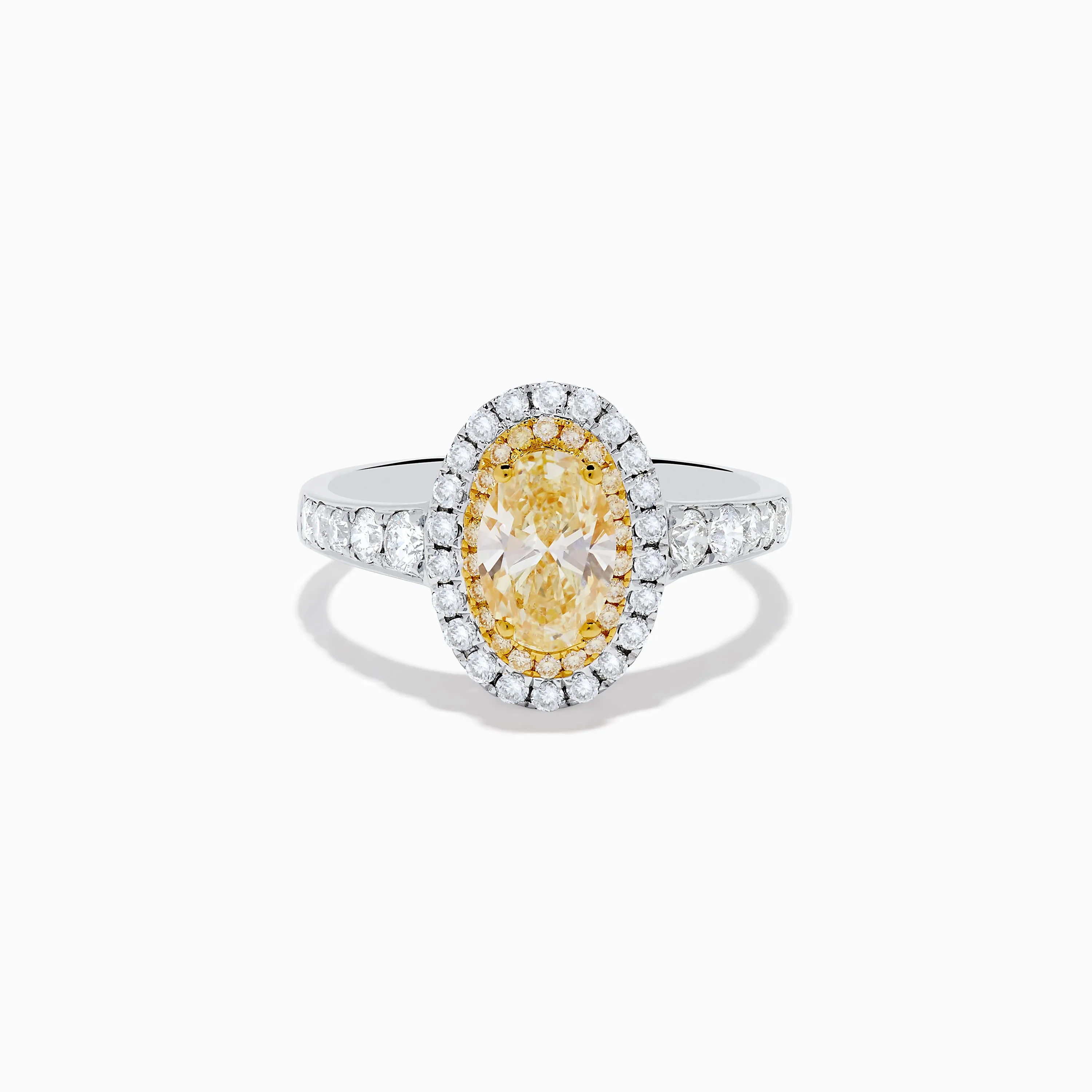 Canare 18K Two Tone Gold White and Yellow Oval Diamond Ring sold by Effy
