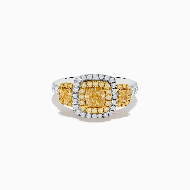Canare 18K Two Tone Gold White and Yellow Diamond Ring sold by Effy